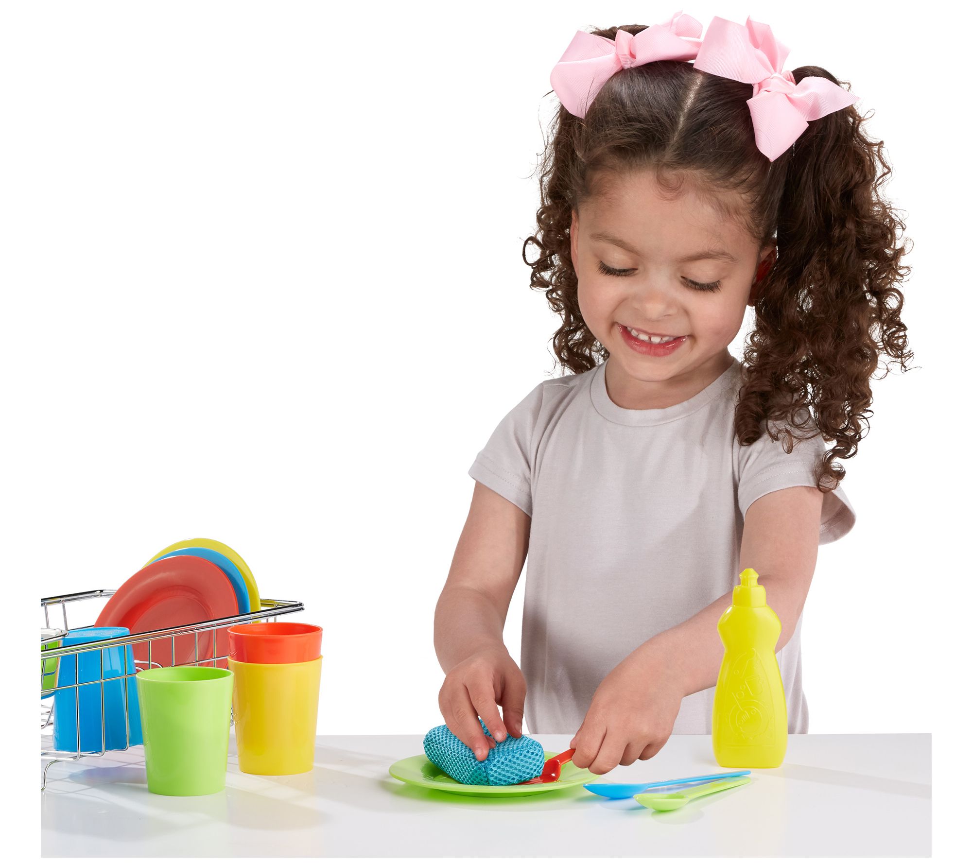 Melissa & Doug Let's Play House Wash and Dry Dish Set (24 pcs)