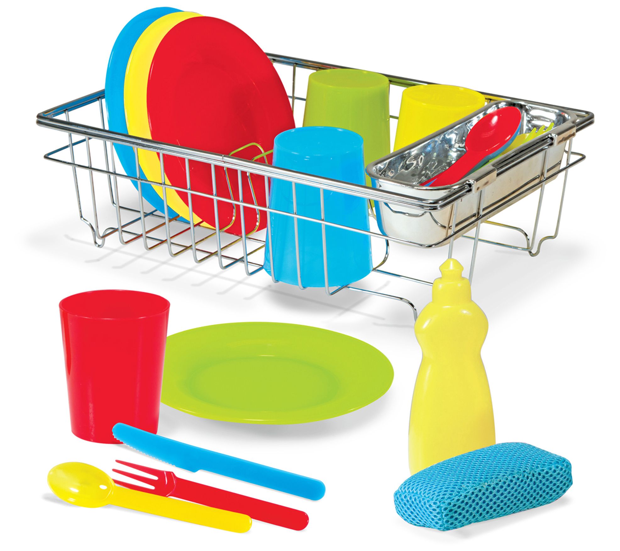 Melissa & Doug Let's Play House] Wash & Dry Dish Set