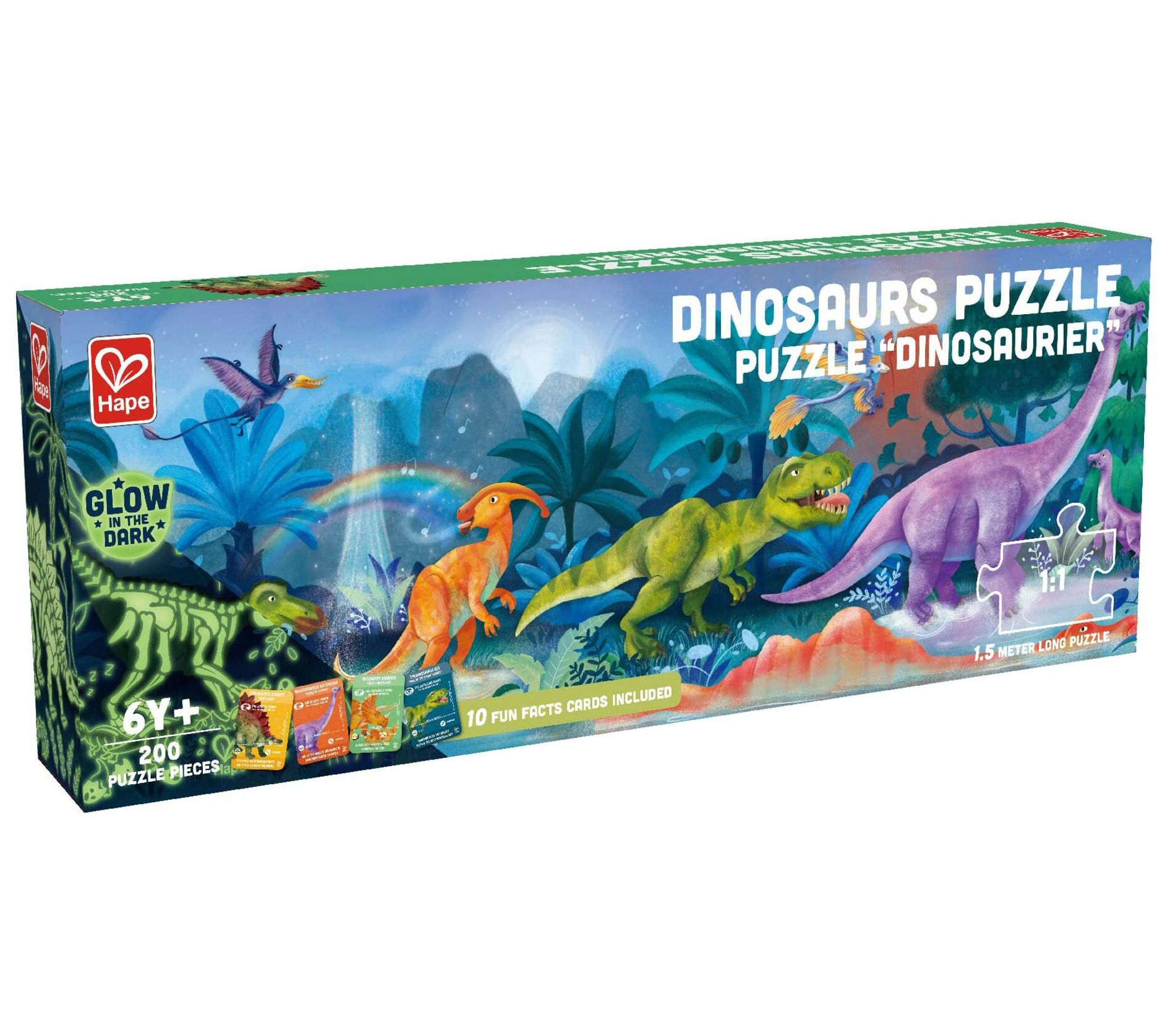 Hape Giant Glow-In-The Dark Dinosaurs Puzzle -00pc