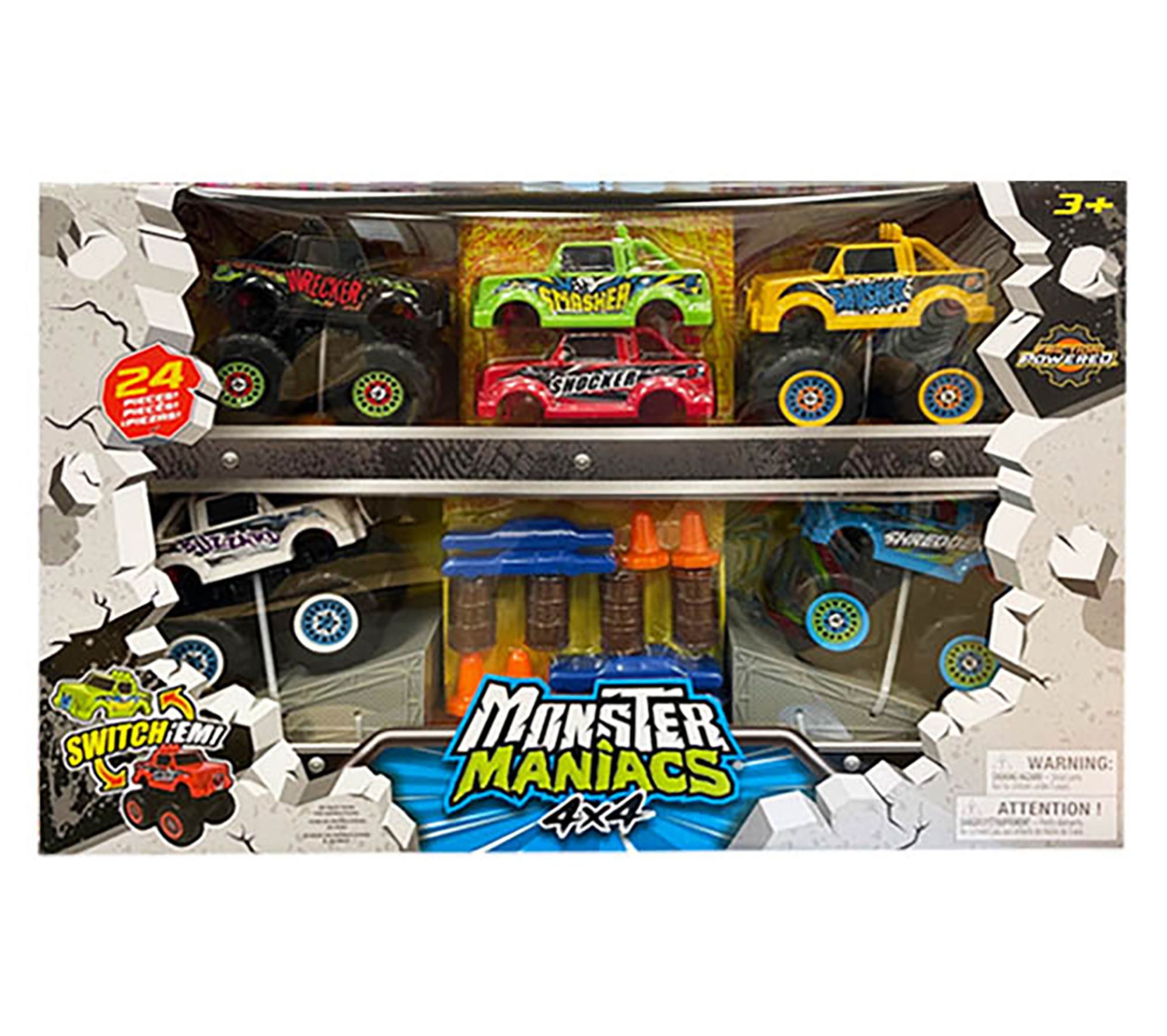 Monster Maniacs: Switch 'Ems Monster Trucks - 24pc Set