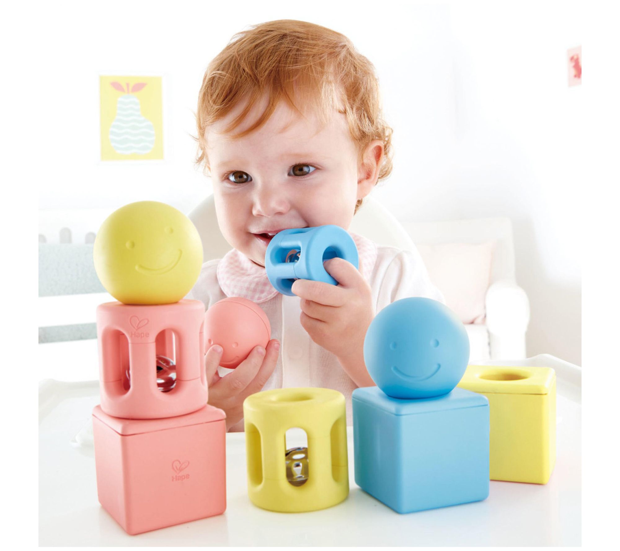 Hape Geometric Rattle Trio 9 Piece Set 