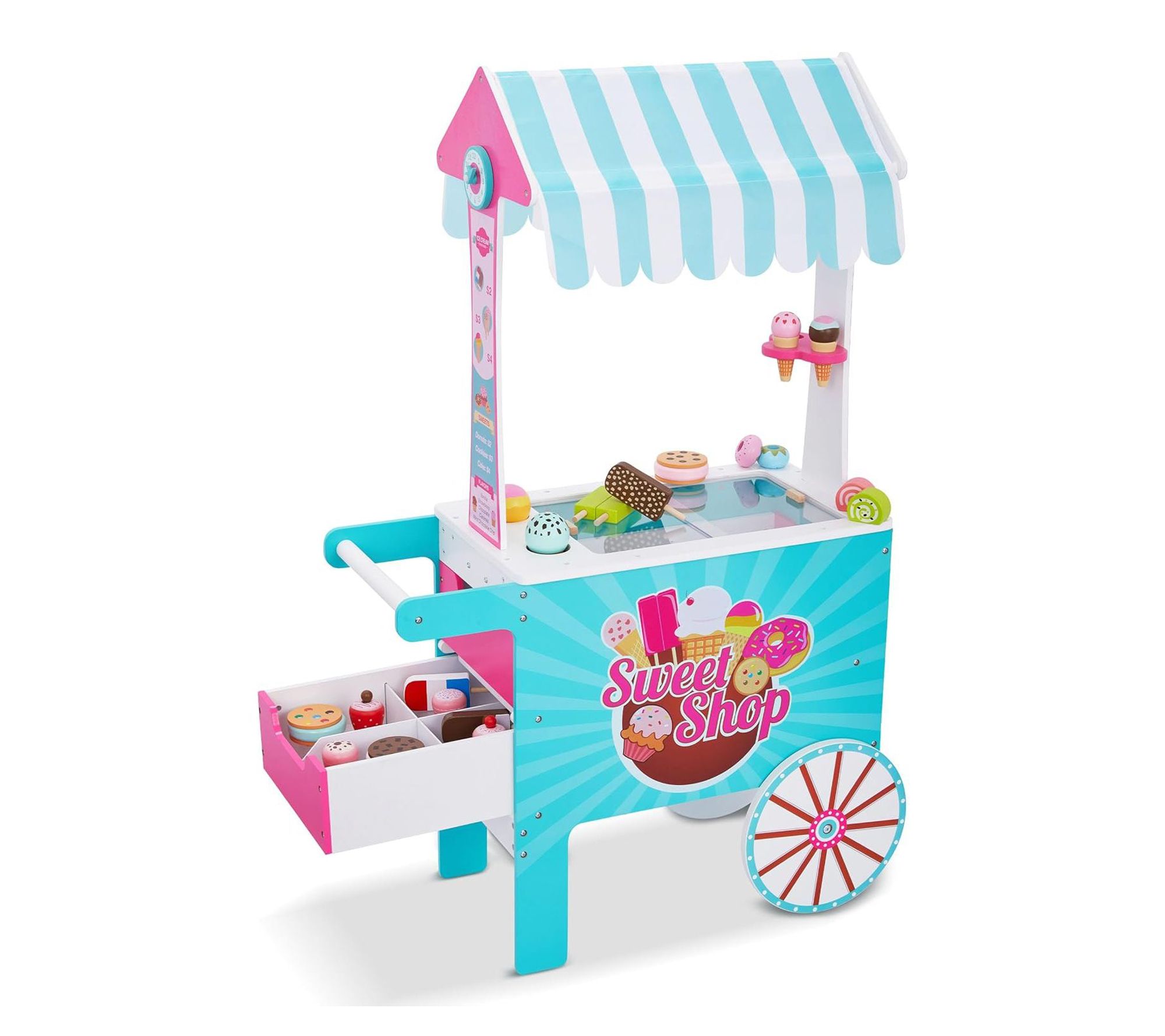Lil' Jumbl Wooden Sweet Treats Playset PretendIce Cream Cart