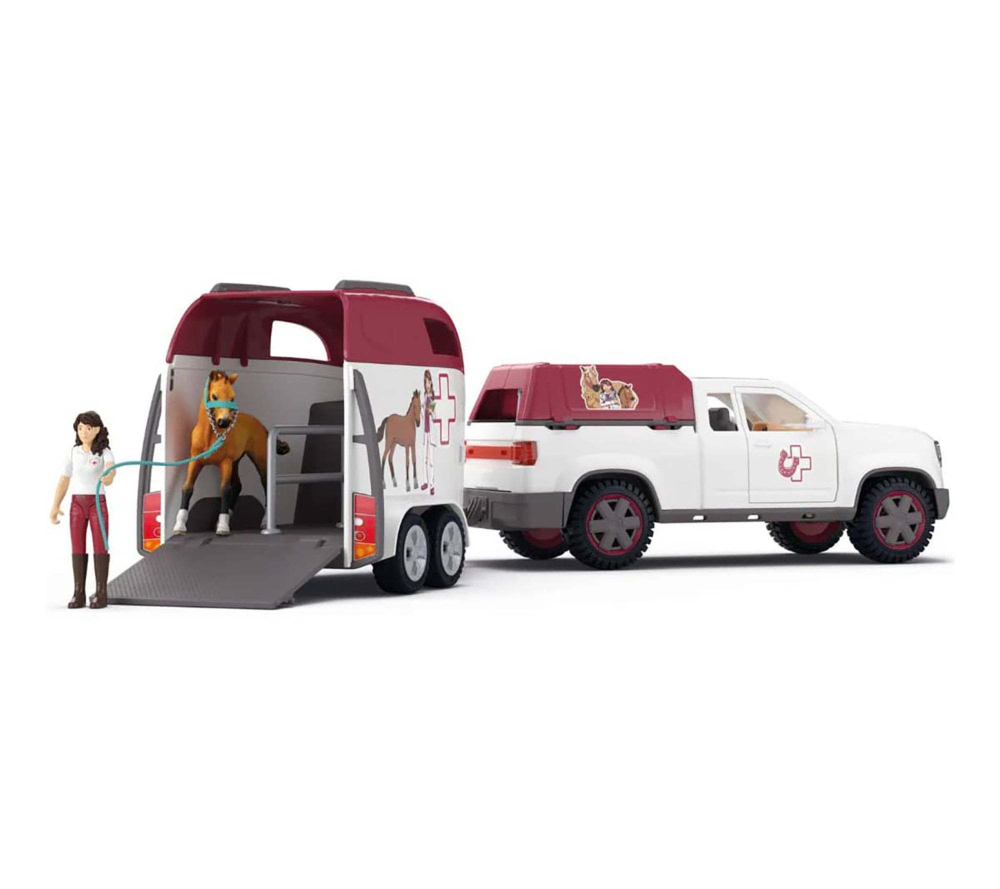 Schleich Horse Club 90pc Animal Toy Playset Mobile Vet Trailer