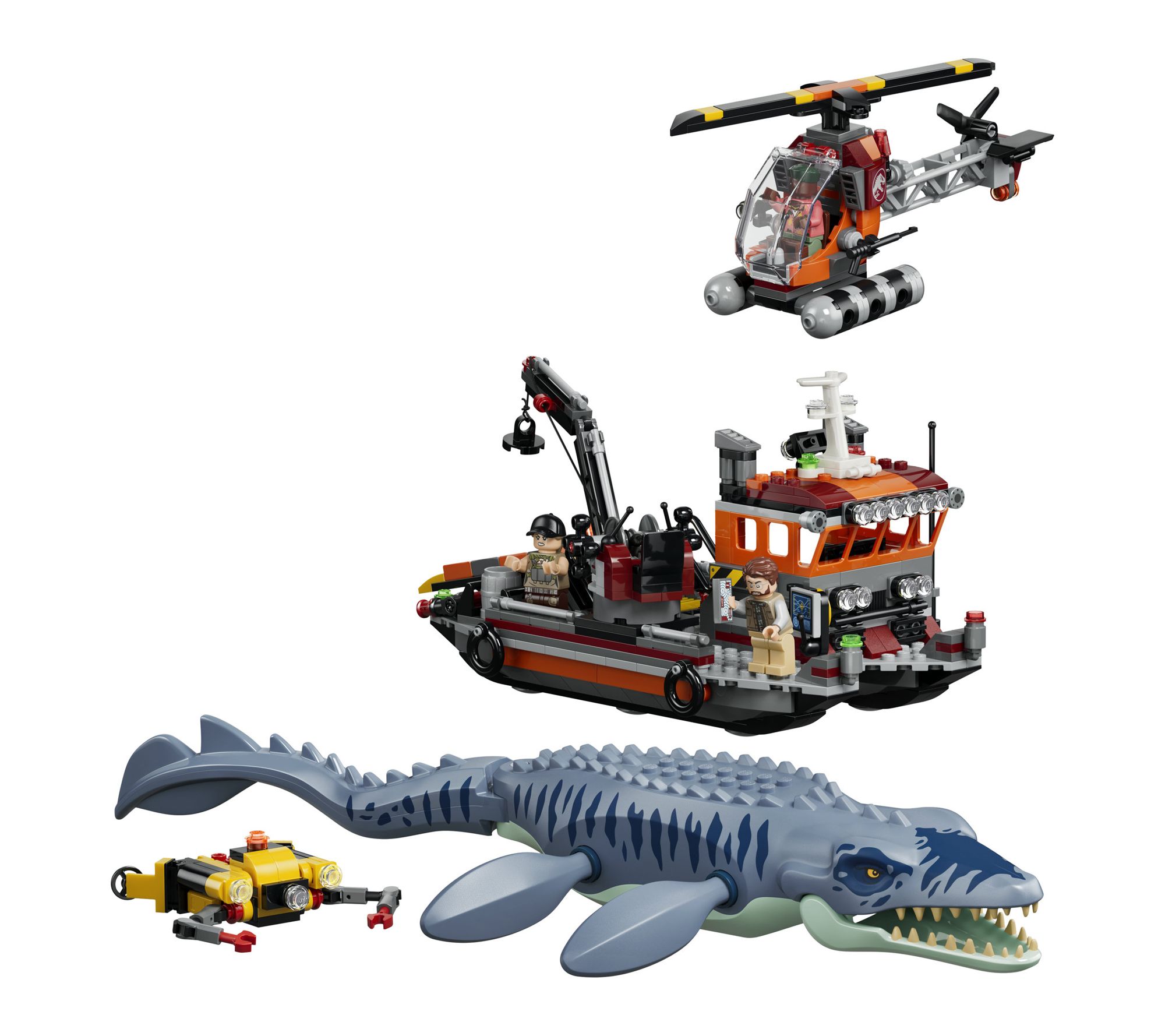 LEGO Jurassic World Mosasaurus Dinosaur Boat Attack 77983
