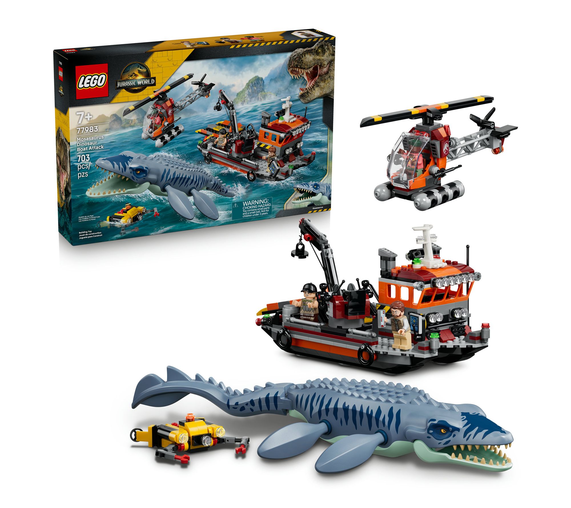 LEGO Jurassic World Mosasaurus Dinosaur Boat Attack 77983 - QVC.com