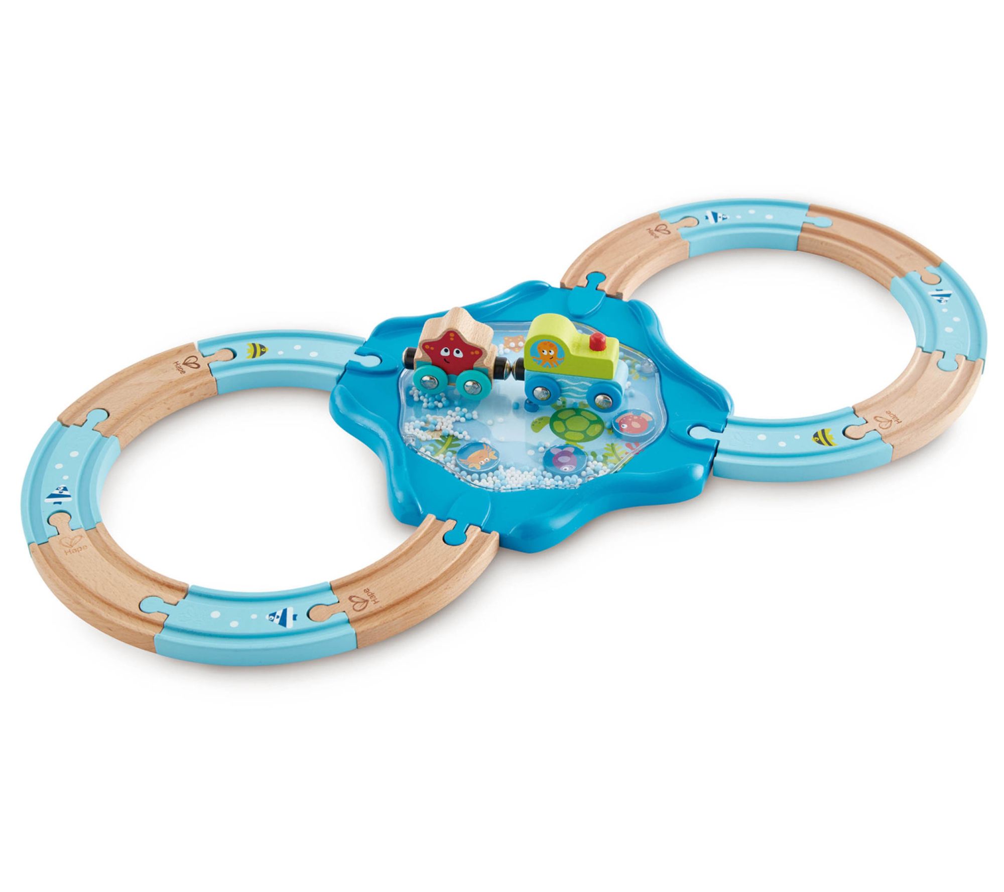 Hape Undersea Figure 8 Wooden Train Track Playset