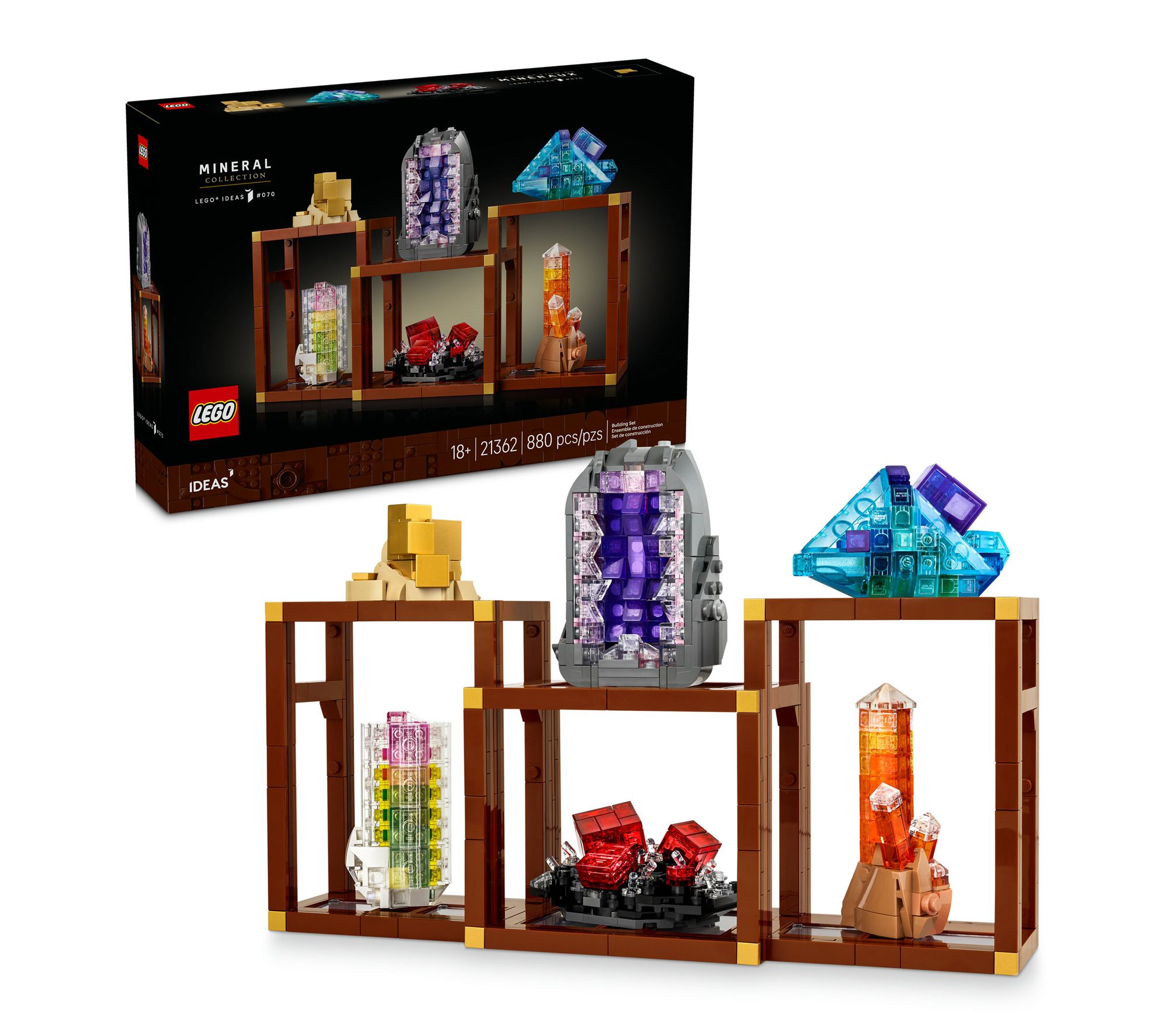 LEGO Ideas Mineral Collection, Crystal DisplayShelves, Living