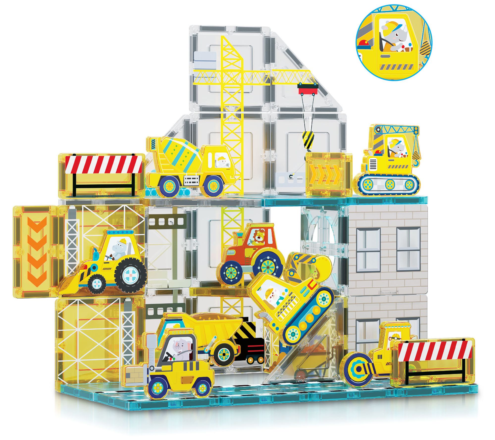 PicassoTiles Magnet Tile Building Tiles Constrution Themed Set