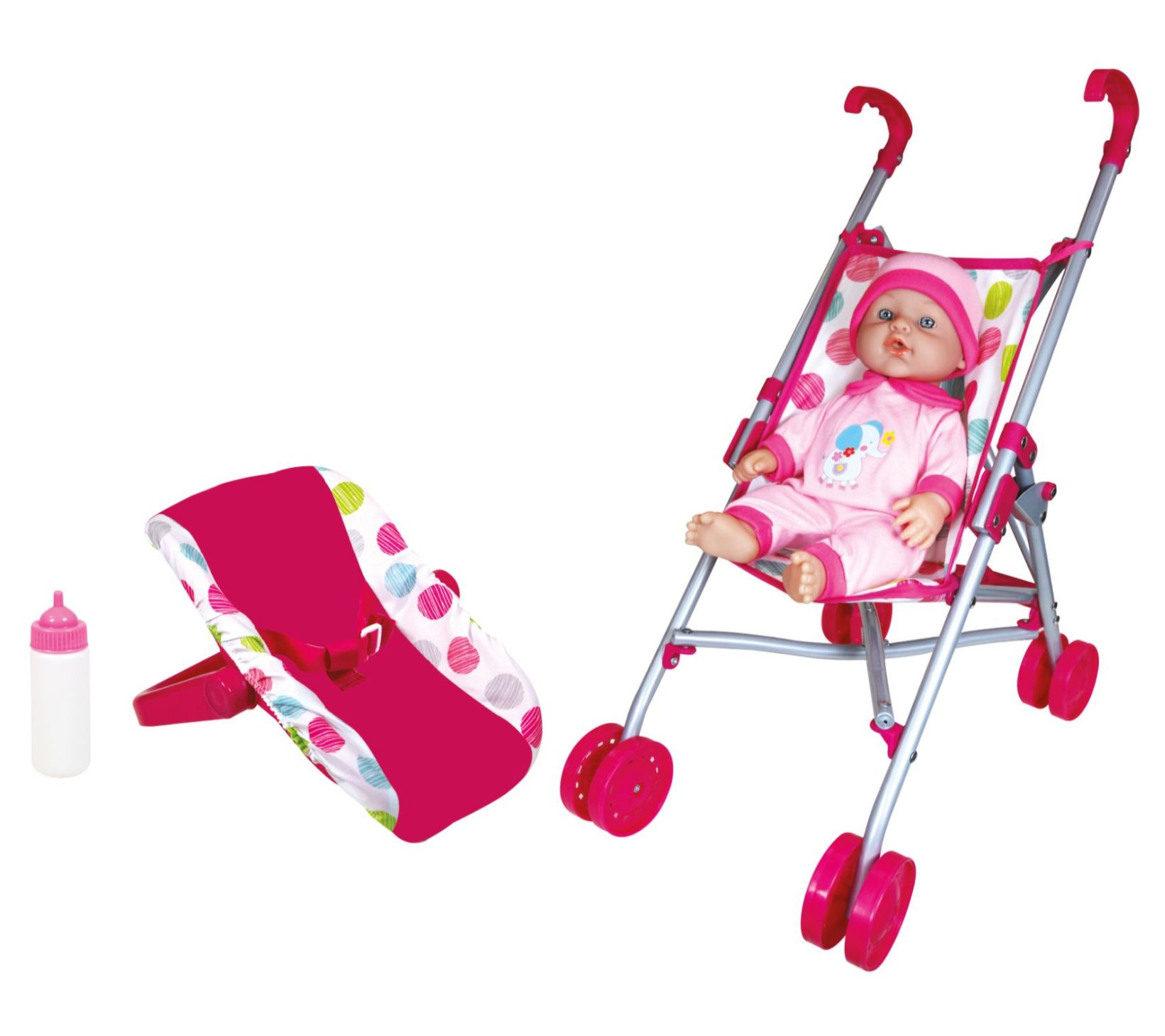 Lissi 12" Twin Baby Dolls with Twin Jogger Stroler