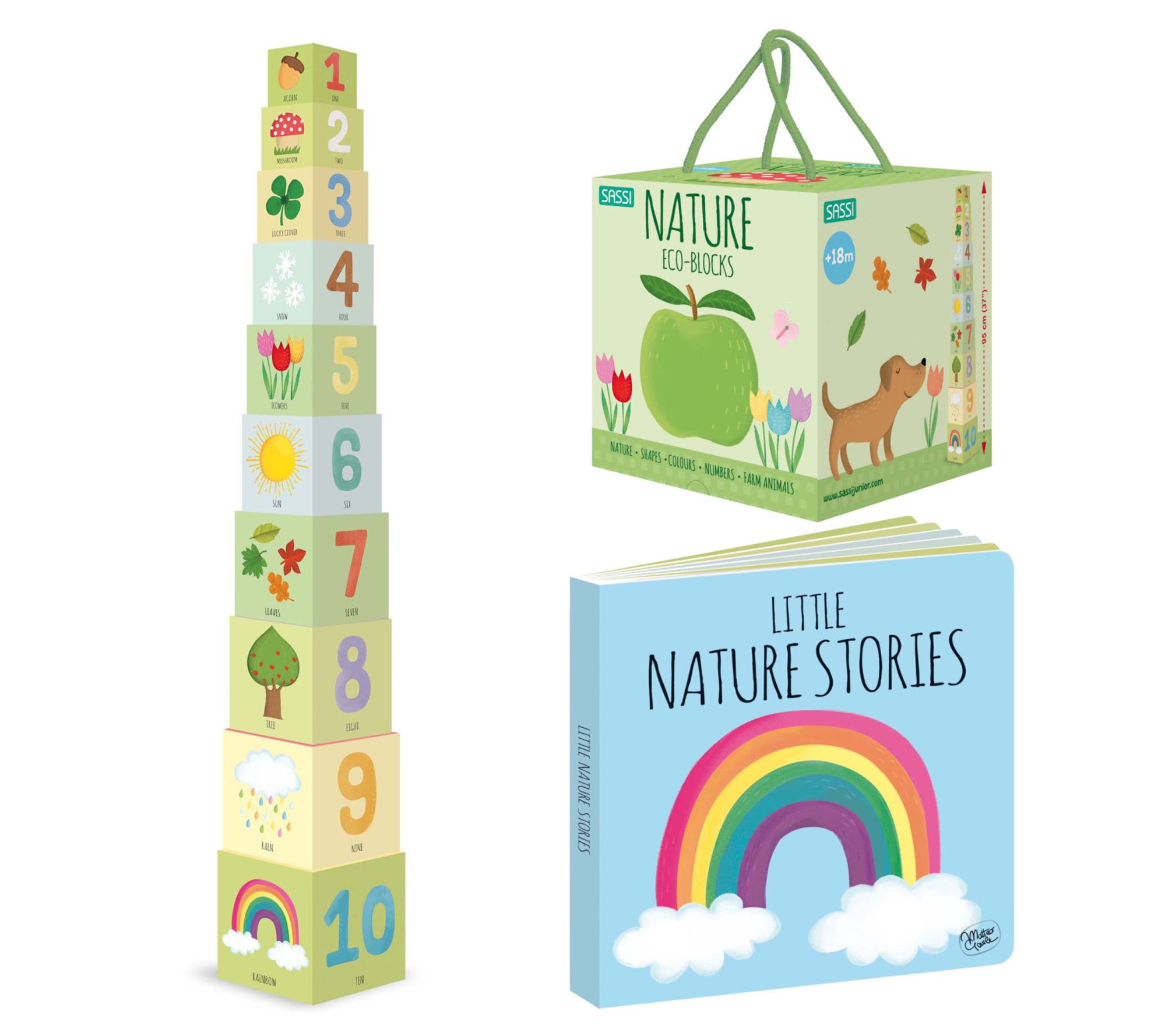 Sassi: Eco-Blocks - Nature - 10 Stacking Cubes&