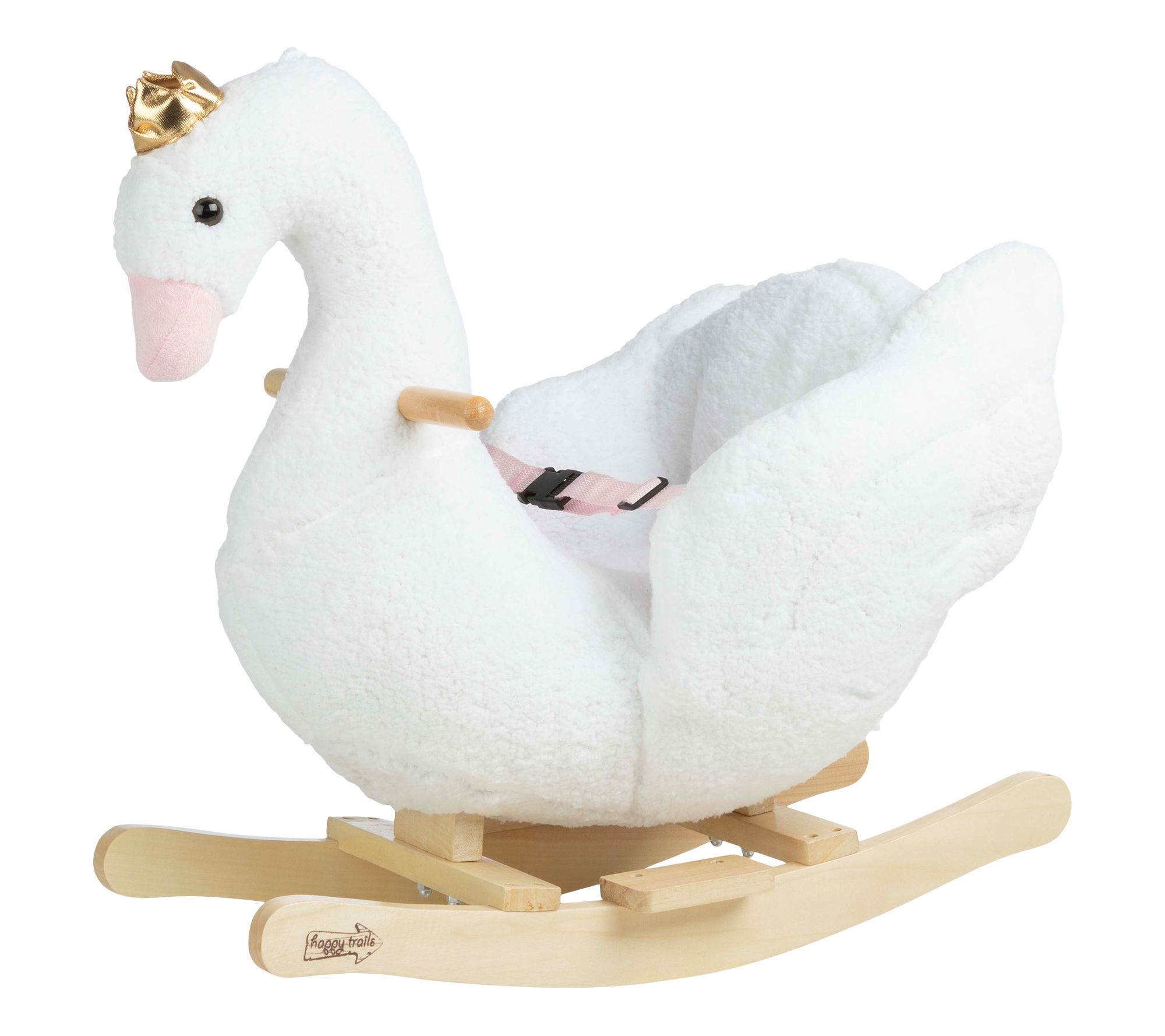 Happy Trails Swan Plush Kids Rocker
