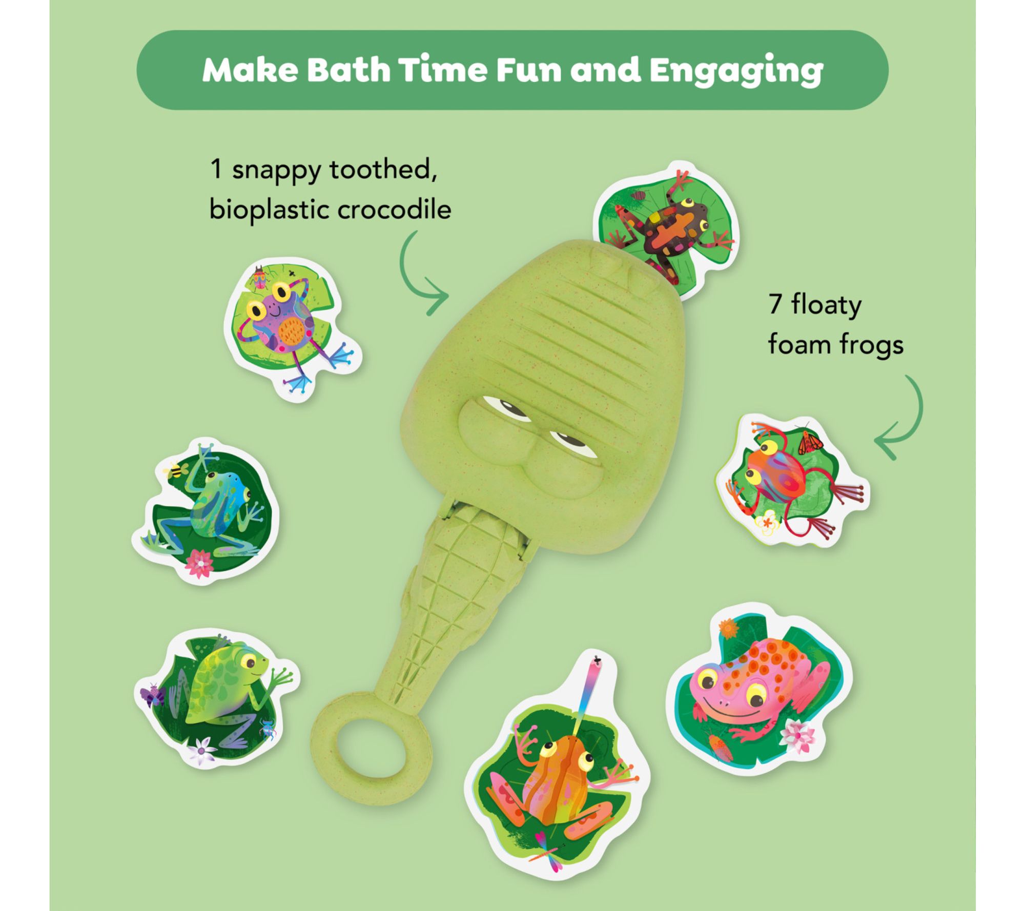 Tiger Tribe Croc Chasey Catch A Frog Bath Toy