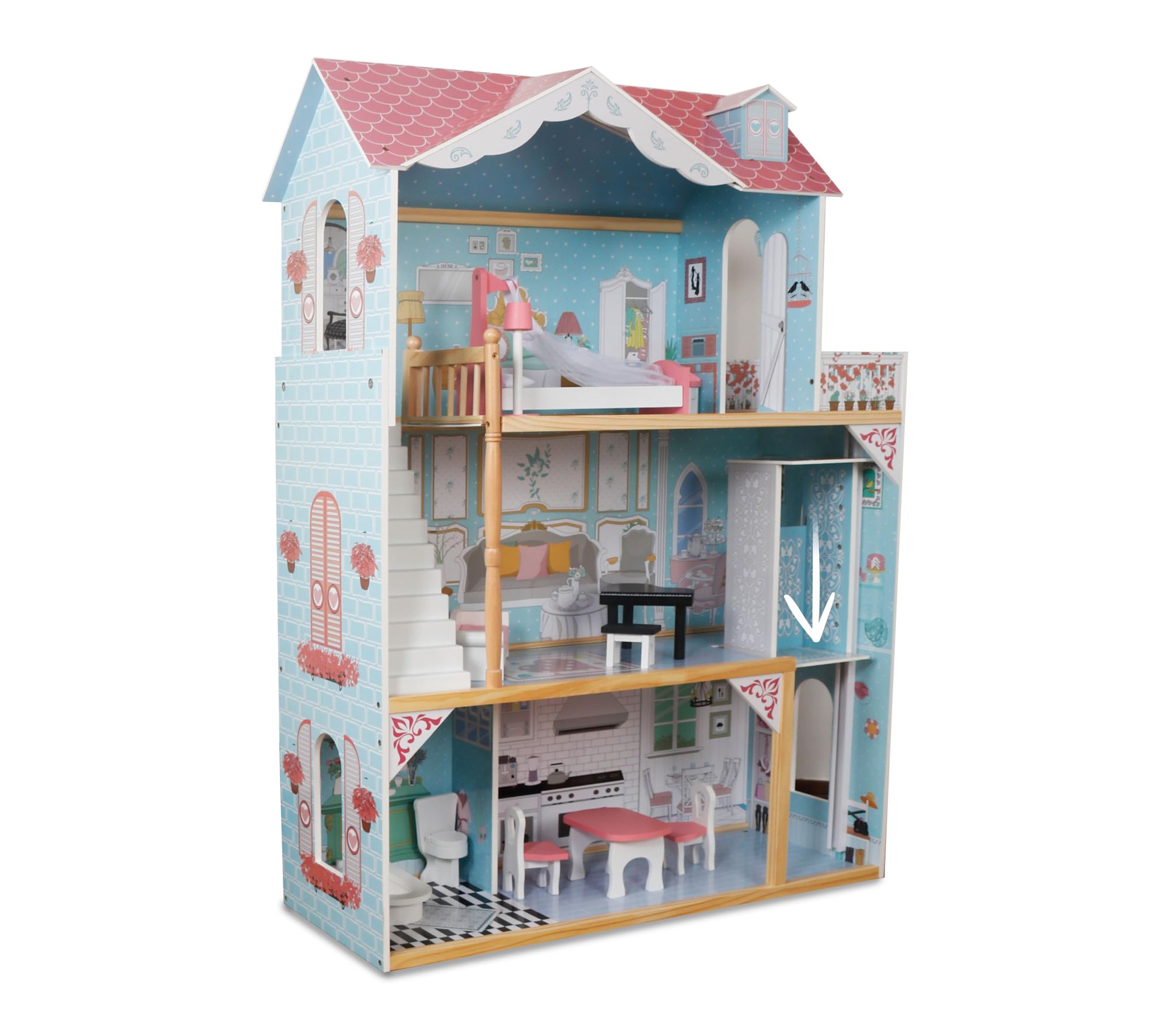 Lil' Jumbl X-Large Wooden 3 Story Dollhouse