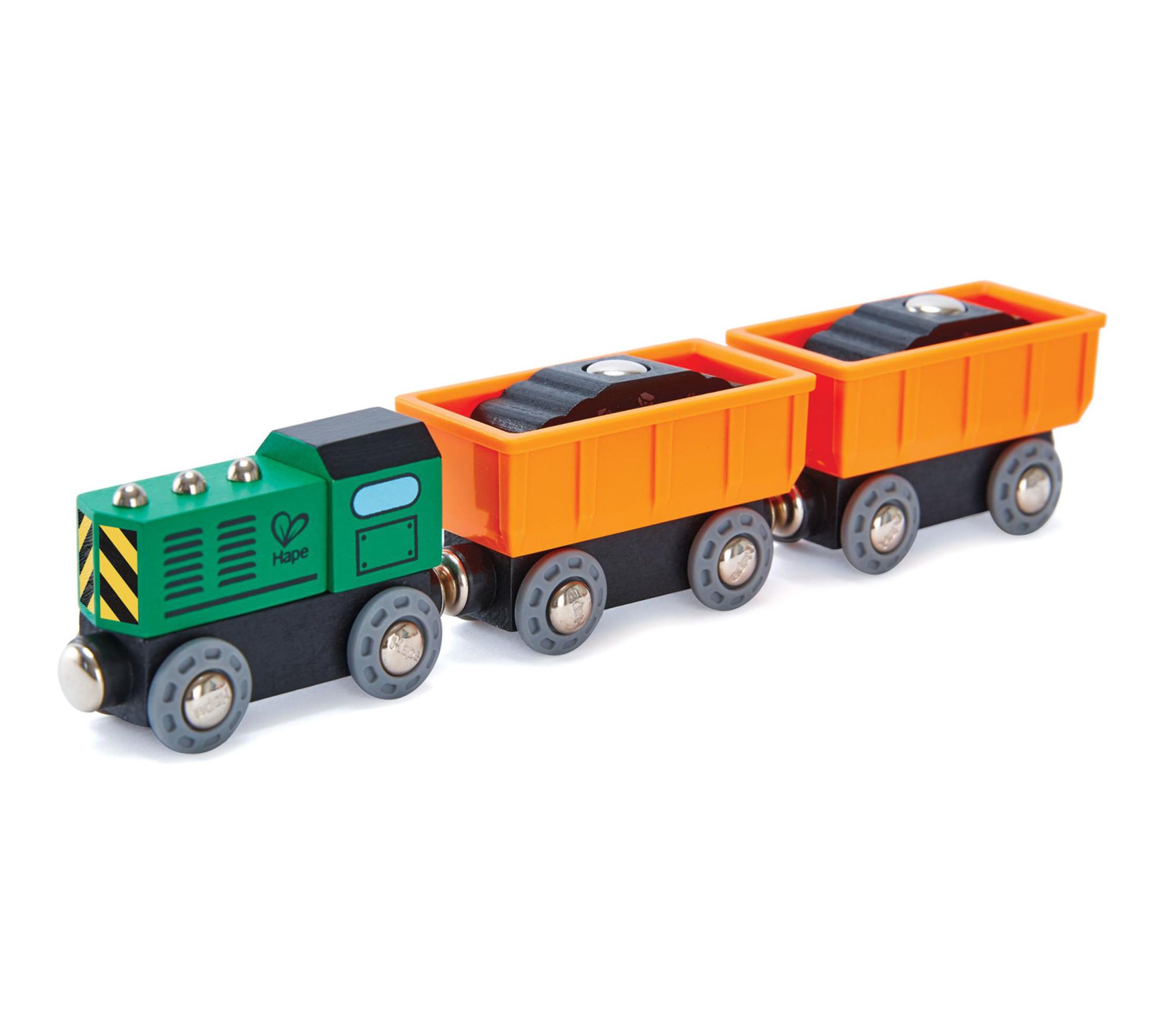 Hape Diesel Freight Train 3pc Wooden Locomotive Toy