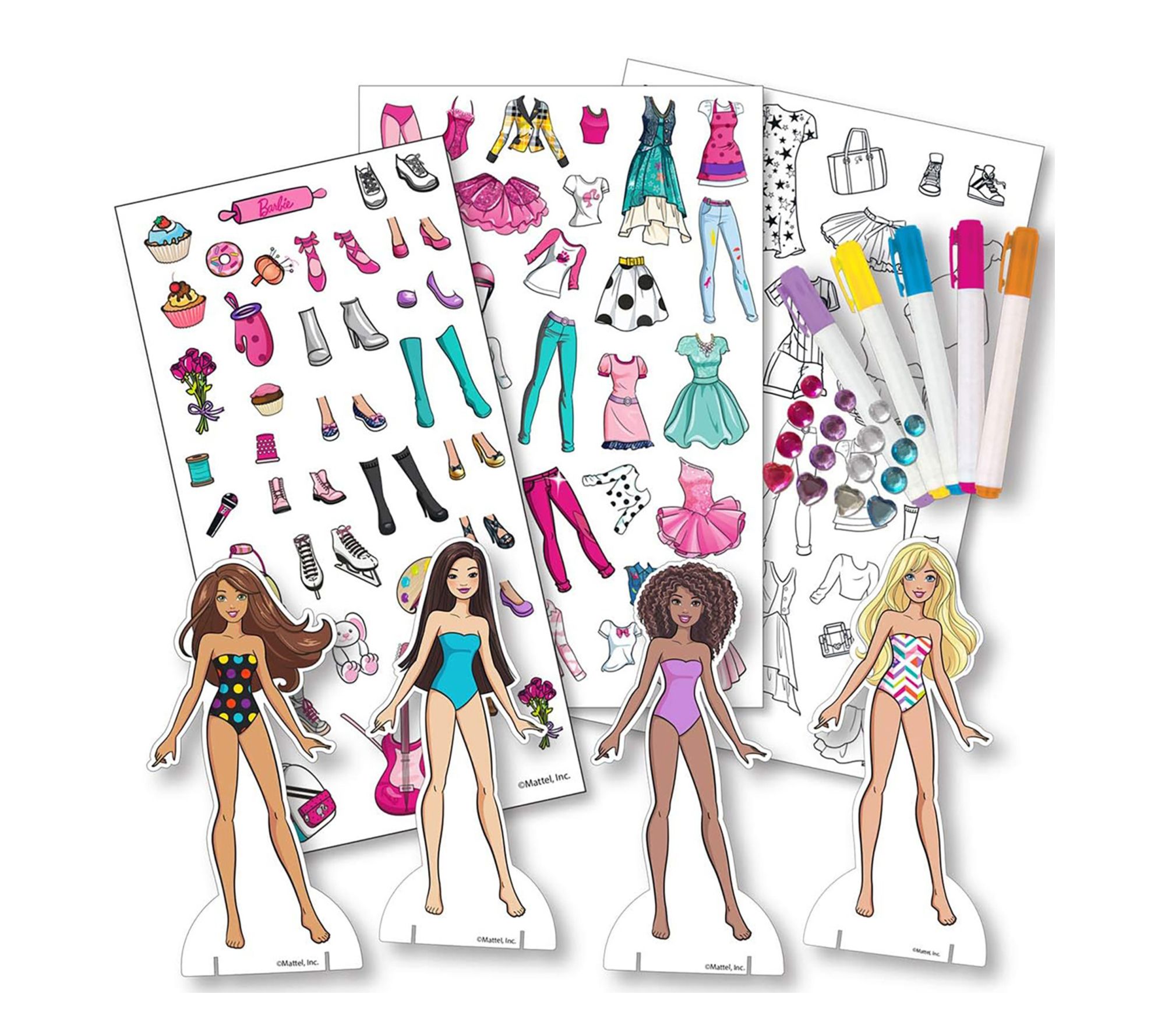 Barbie Fabric Fashions Paper Dolls Design Playset