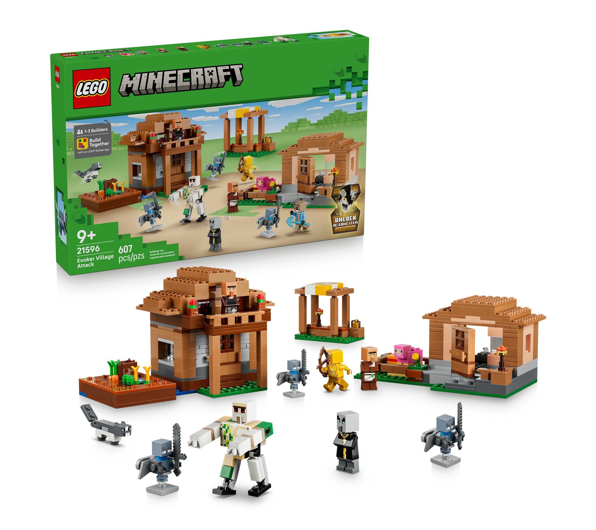 LEGO Minecraft Evoker Village Attack 21596 607 Pieces - QVC.com