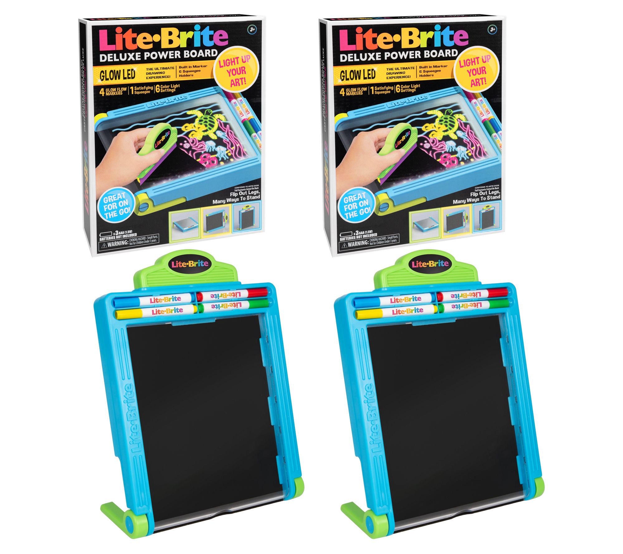 Lite Brite Set of 2 Glow Deluxe Power Board & Accessories 