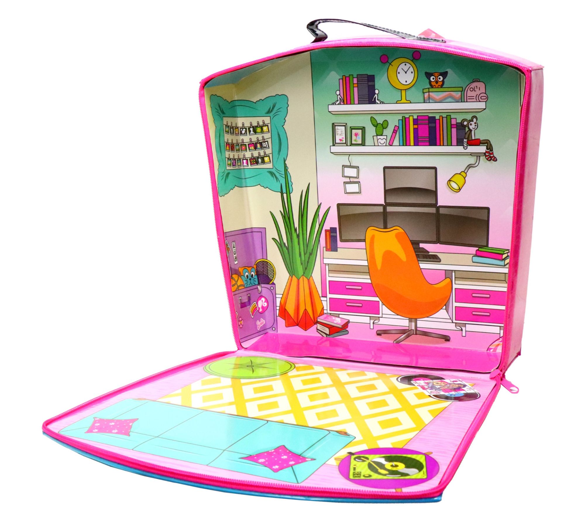 Tara Toy Barbie Store N' Play Doll Zipper Storage Case