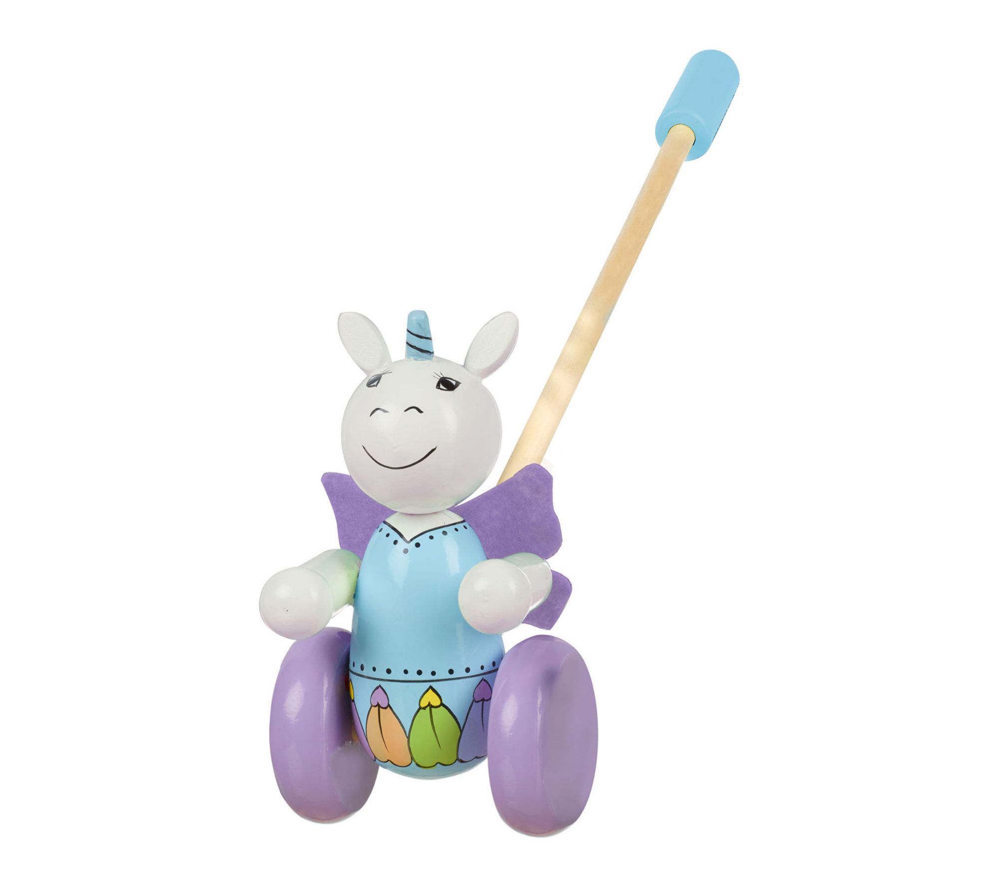 Orange Tree Toys Push Along Unicorn Wooden Toy