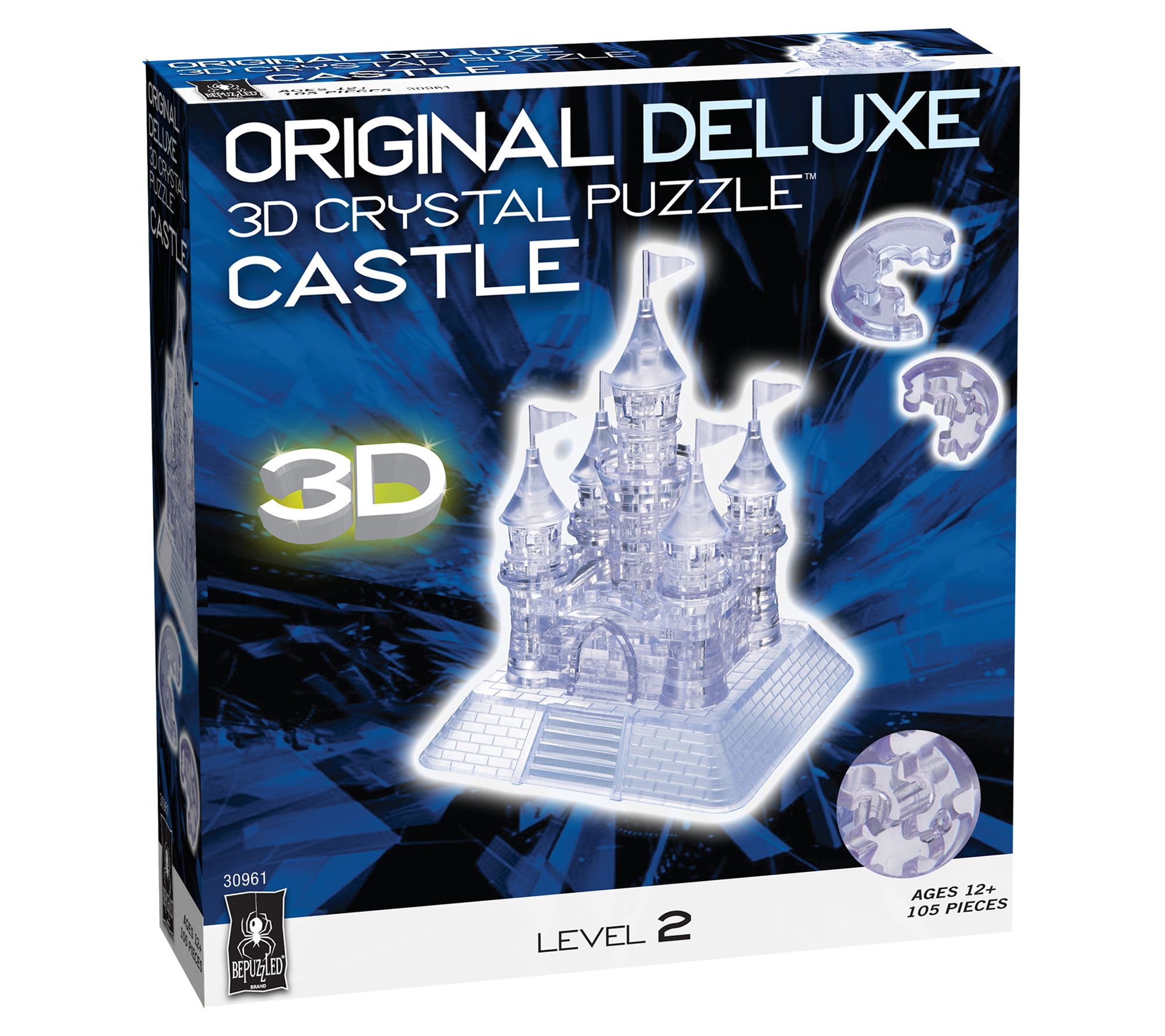 Bepuzzled 3d Crystal Puzzle 105 Piece Castle