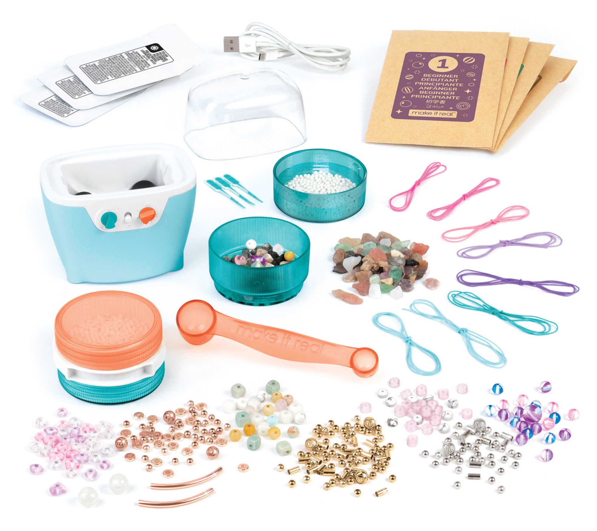 Make It Real: Polish & Shine Bead Tumbler - 327pc Jewelry Kit