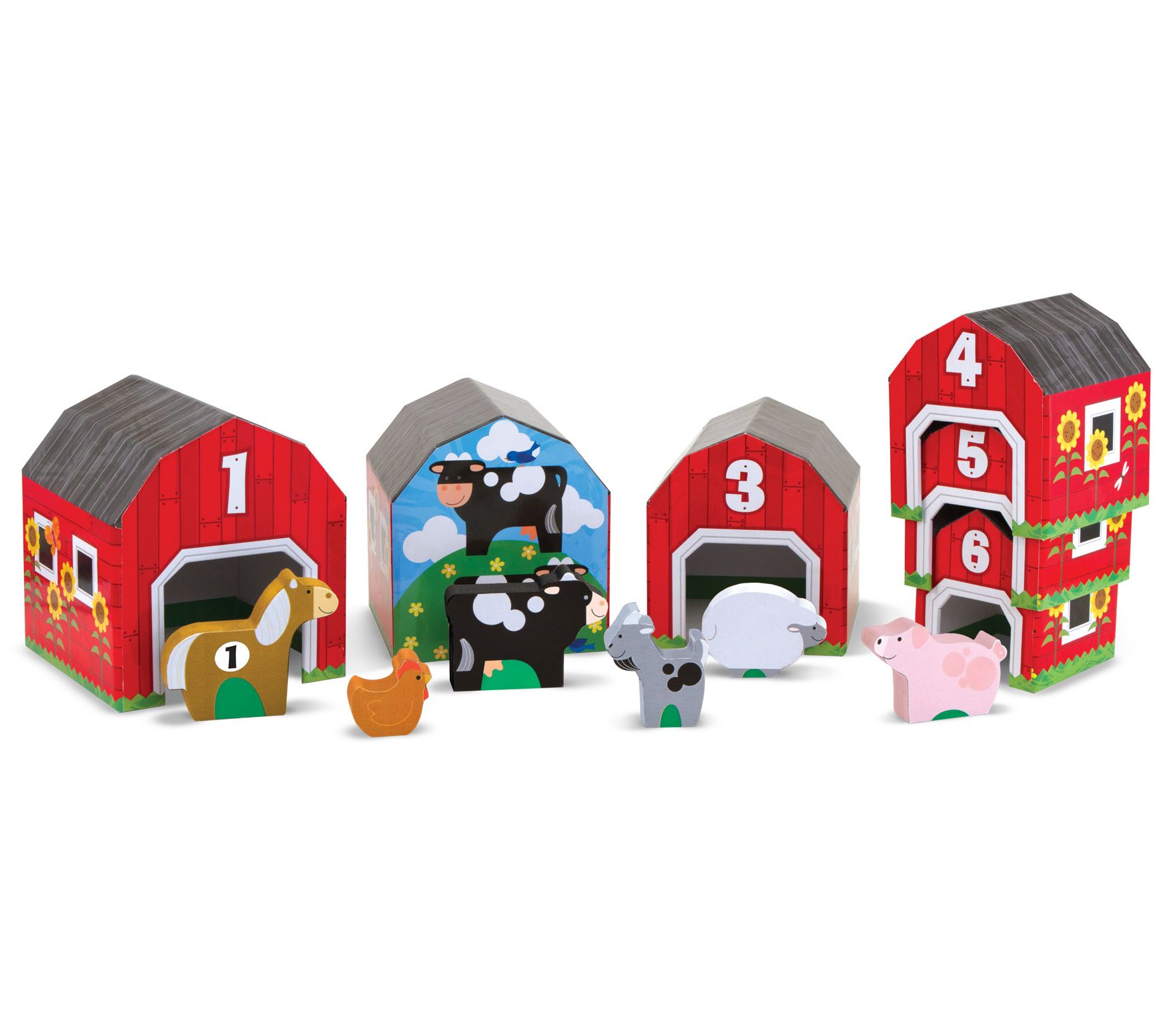  Melissa &-Doug Latches Wooden Activity Barn with 6