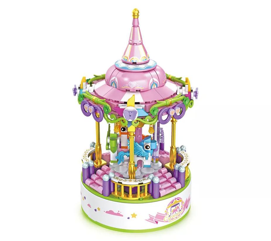 Contixo 488pc Carousel Music Box & Building Block Set