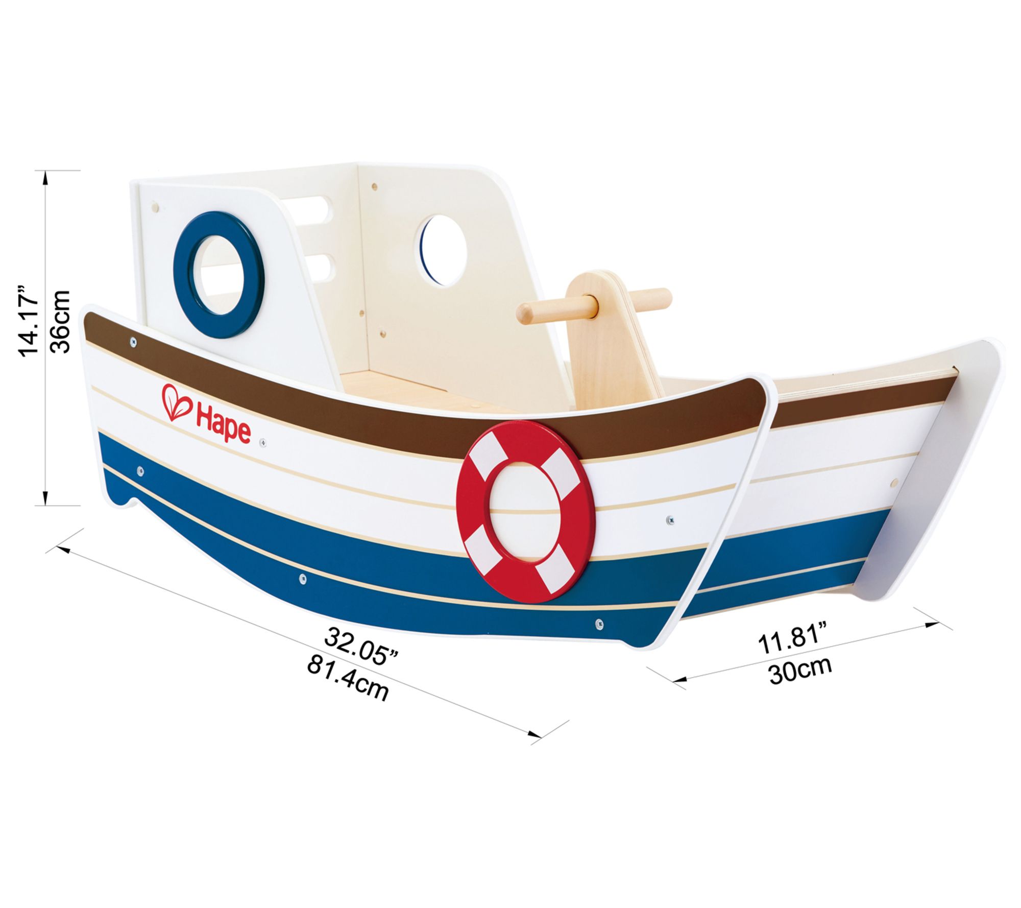 Hape High Seas Wooden Toddler Rocking Ride-On - QVC.com