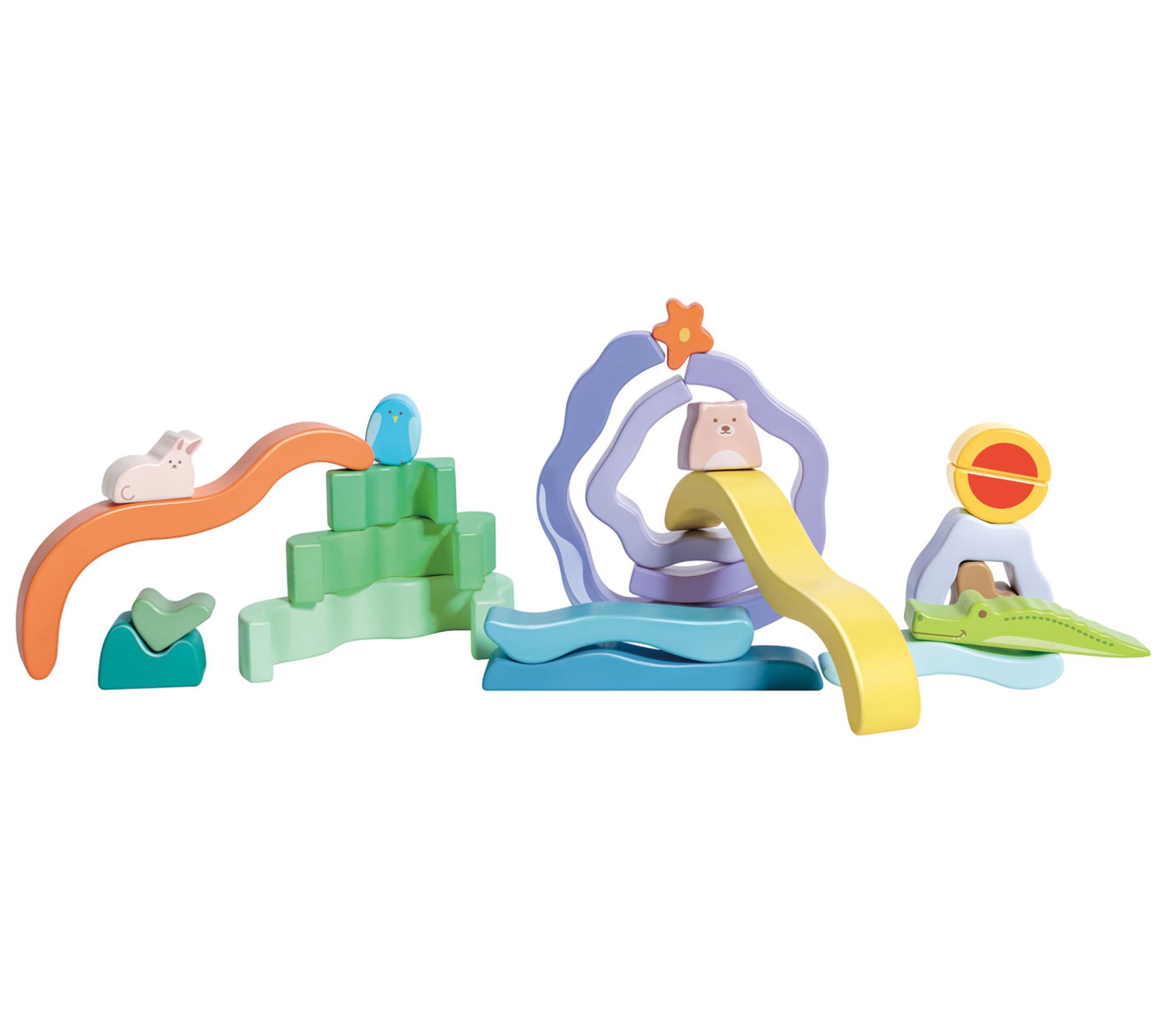 Hape Nature Scene Stacking Blocks Wooden Nestin g Toy