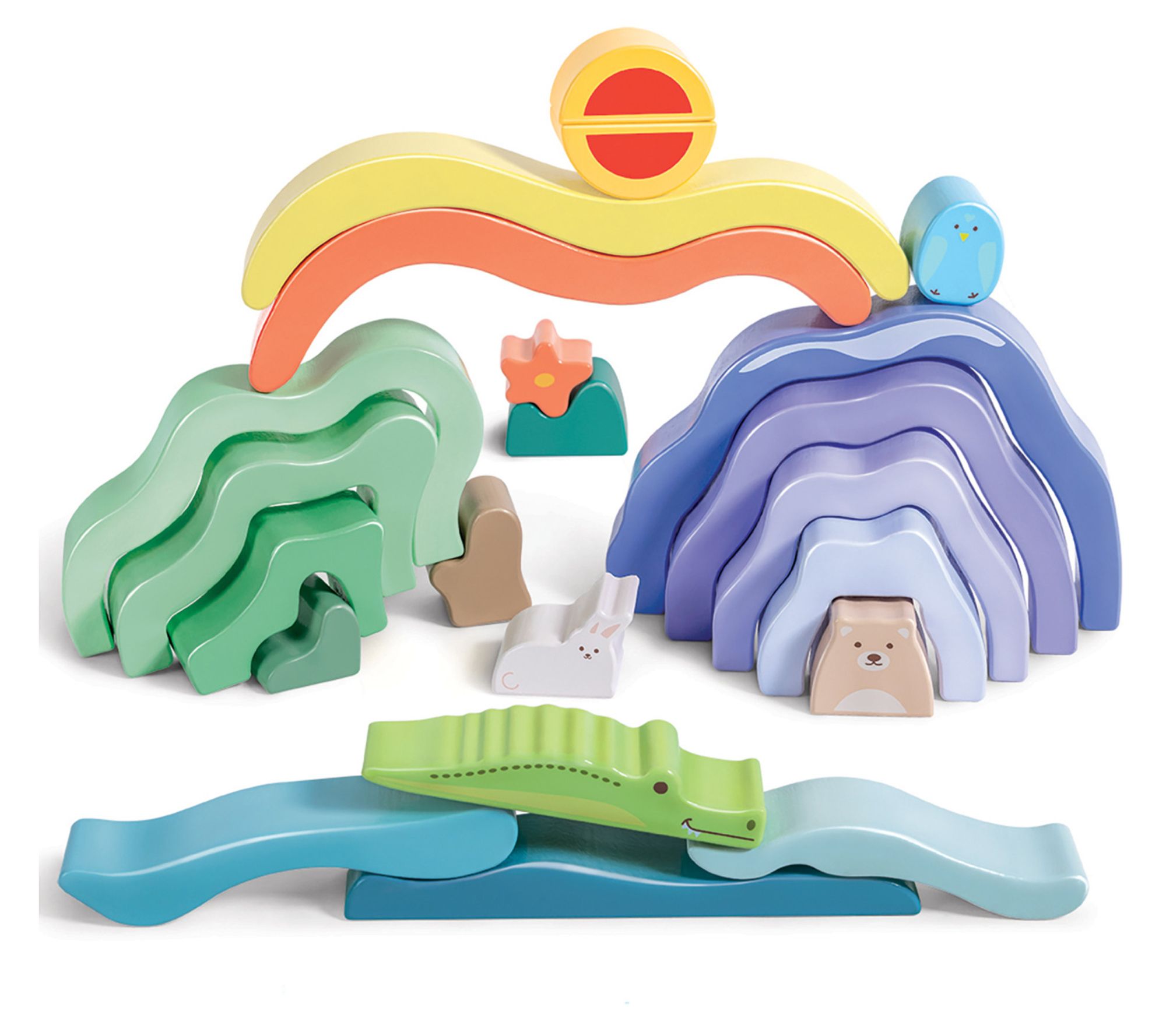 Hape Nature Scene Stacking Blocks Wooden Nesting Toy
