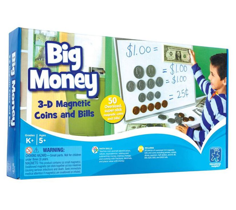 Big Money 3-D Magnetic Coins and Bills by Educa tional Insight