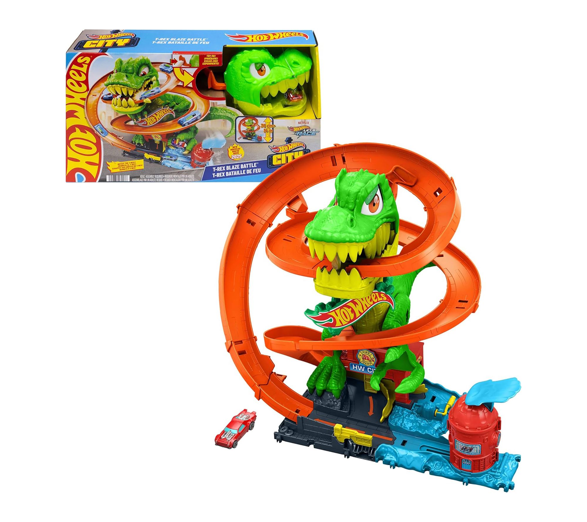 Mattel Hot Wheels City T-Rex Blaze Battle Plays et