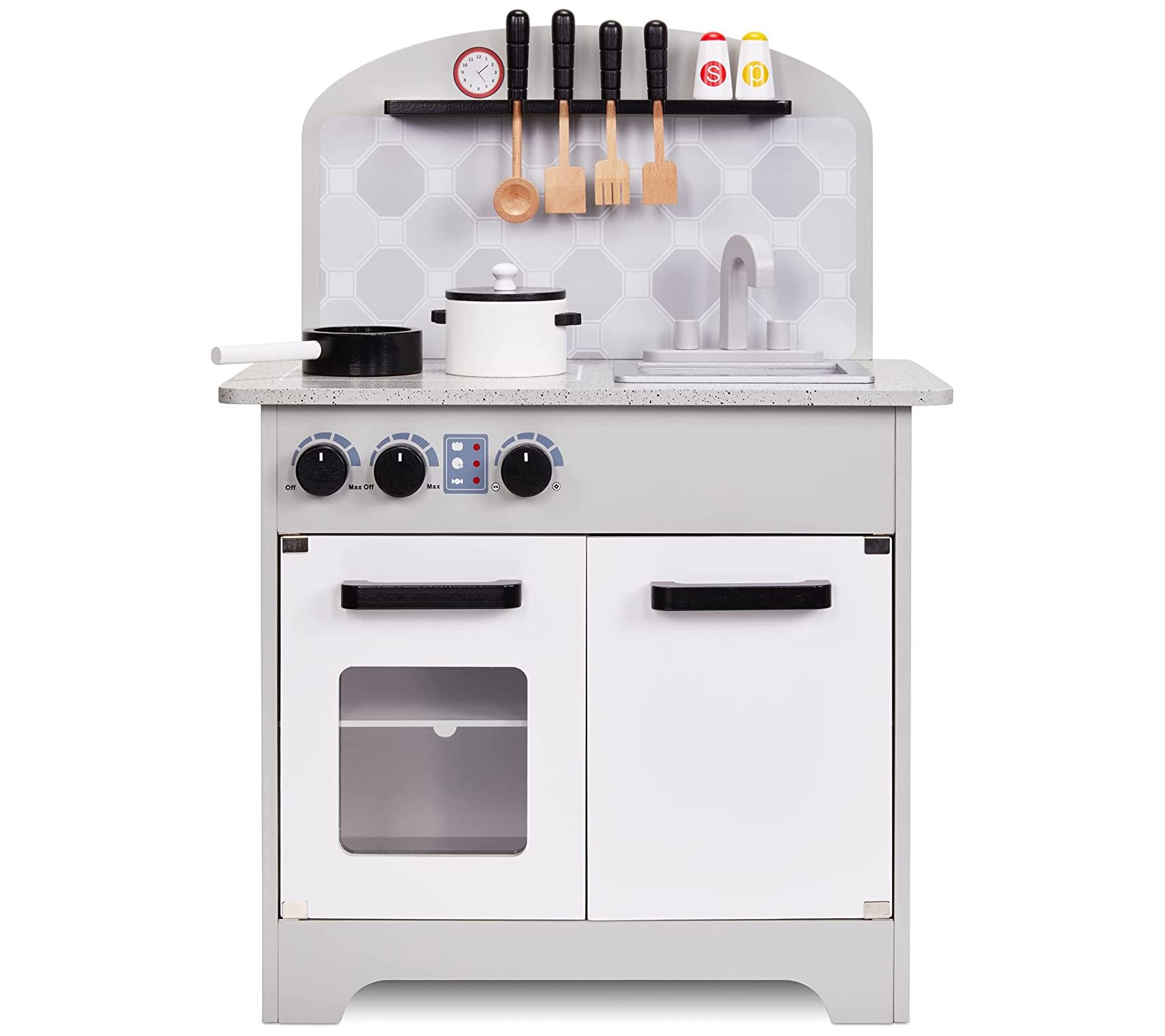 Jumbl Kitchen Set for Kids - Small Wooden Play Kitchen Set