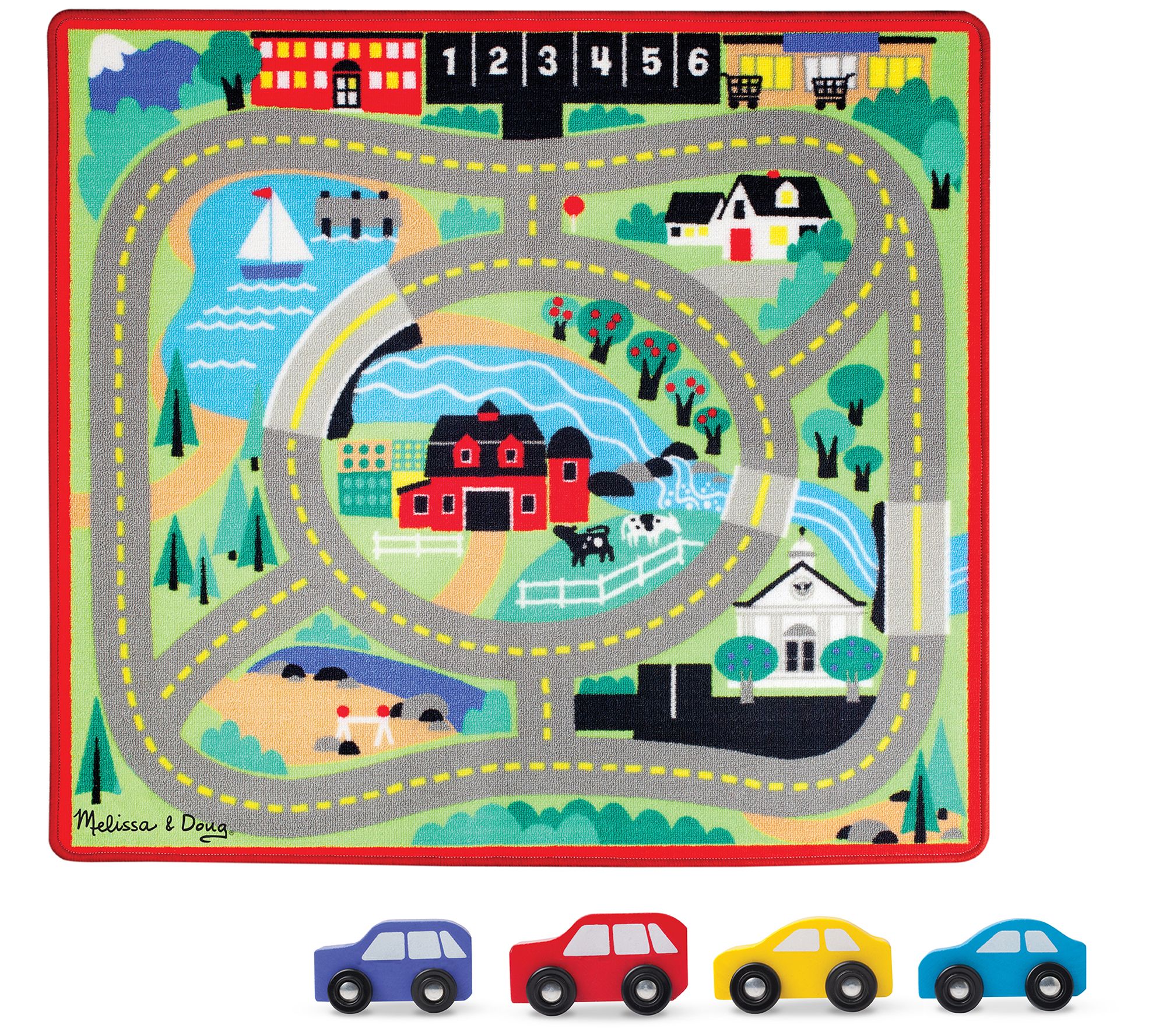 Melissa & Doug  Round the Town Road Rug