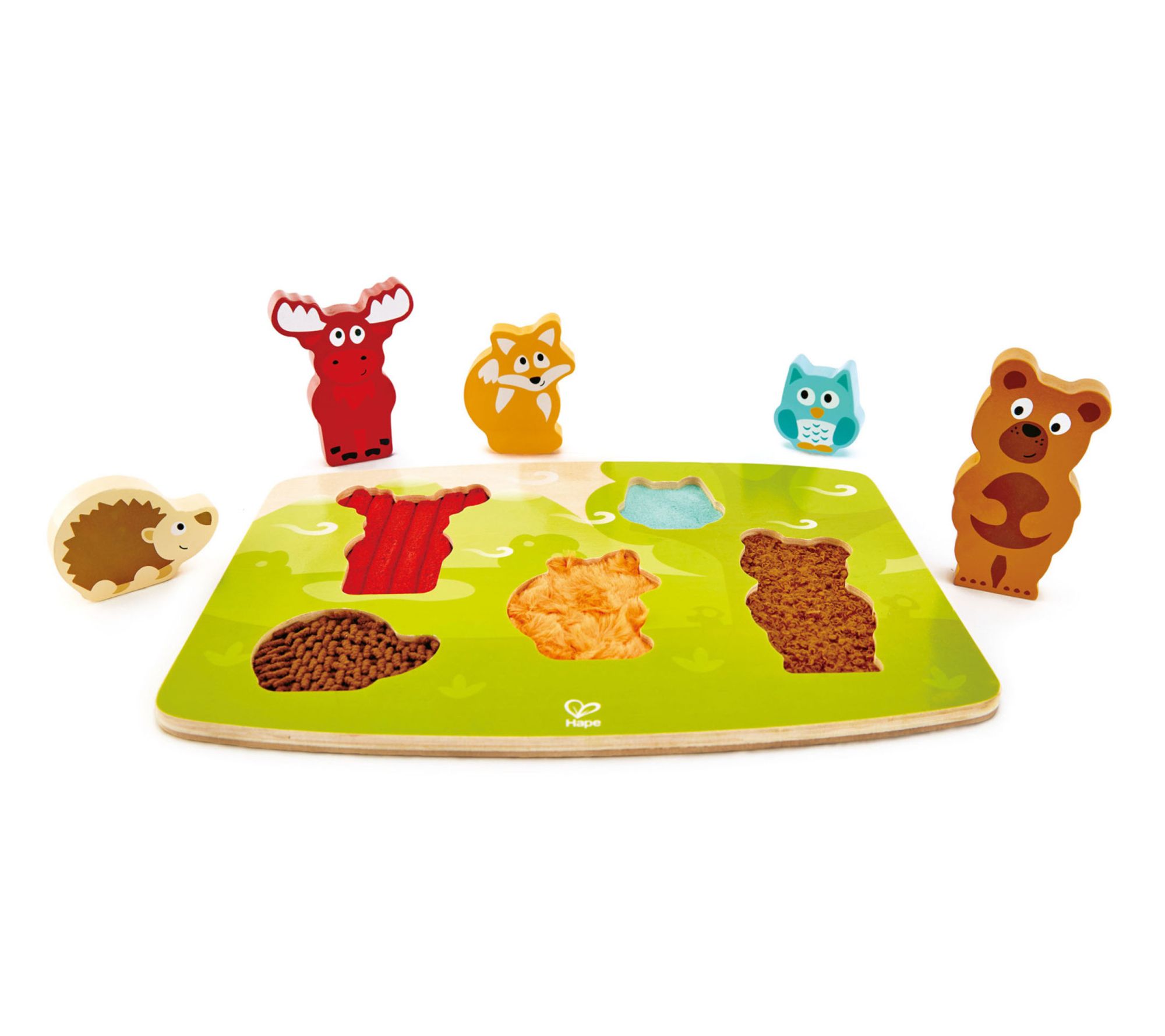 Hape Animal Tactile Wooden Sensory Toy Puzzle