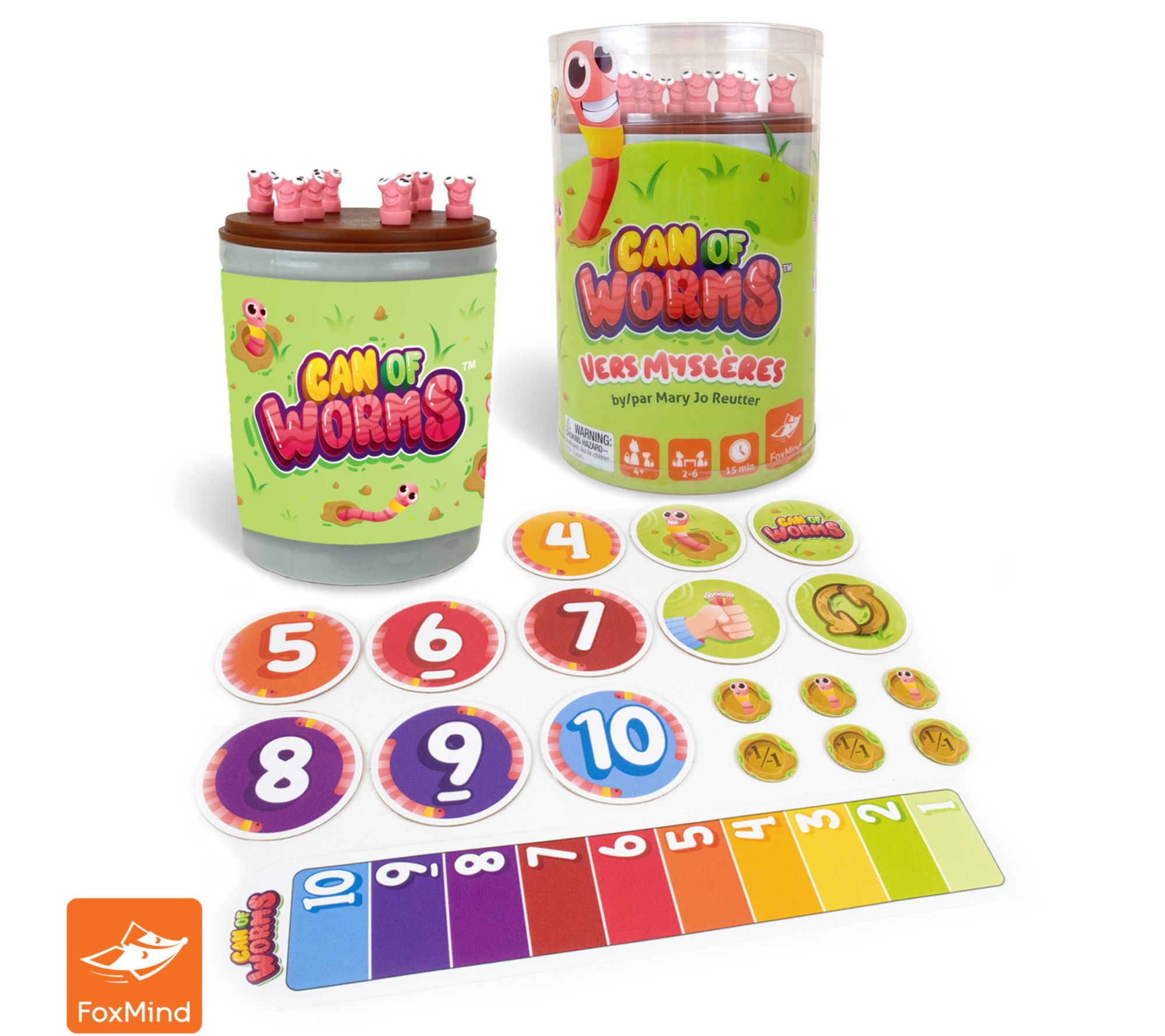 FoxMind Games Can Of Worms Toy Learning Math Game