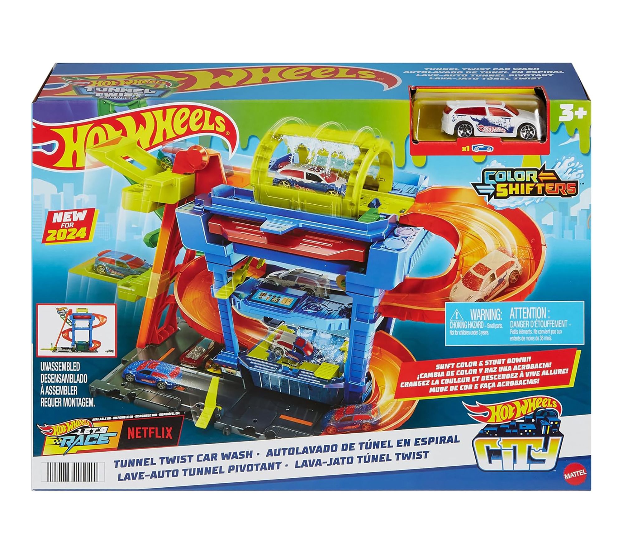 Mattel Hot Wheels City Tunnel Twist Car Wash & Vehicle