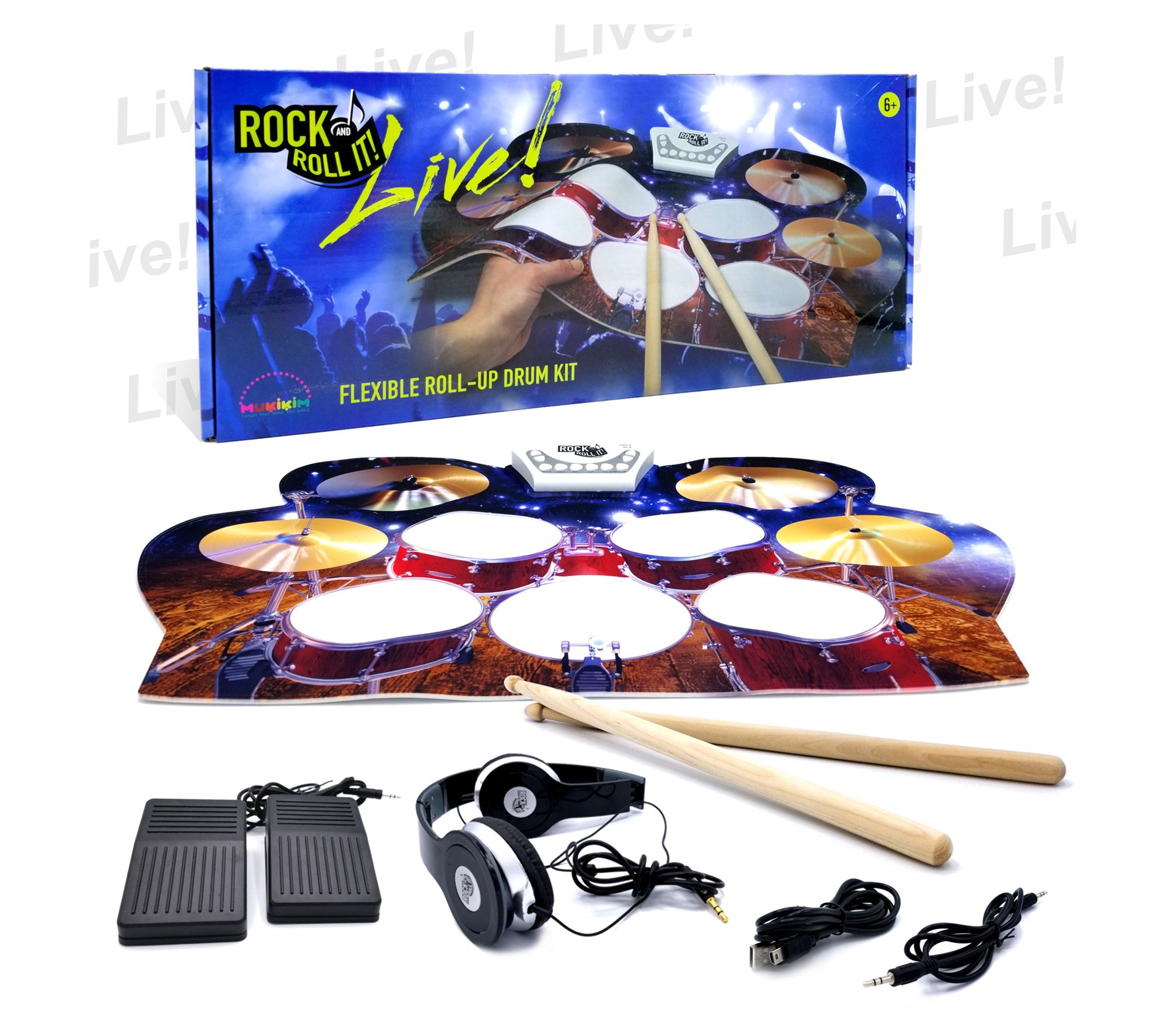 MukikiM Rock And Roll It Live Drum Toy Set