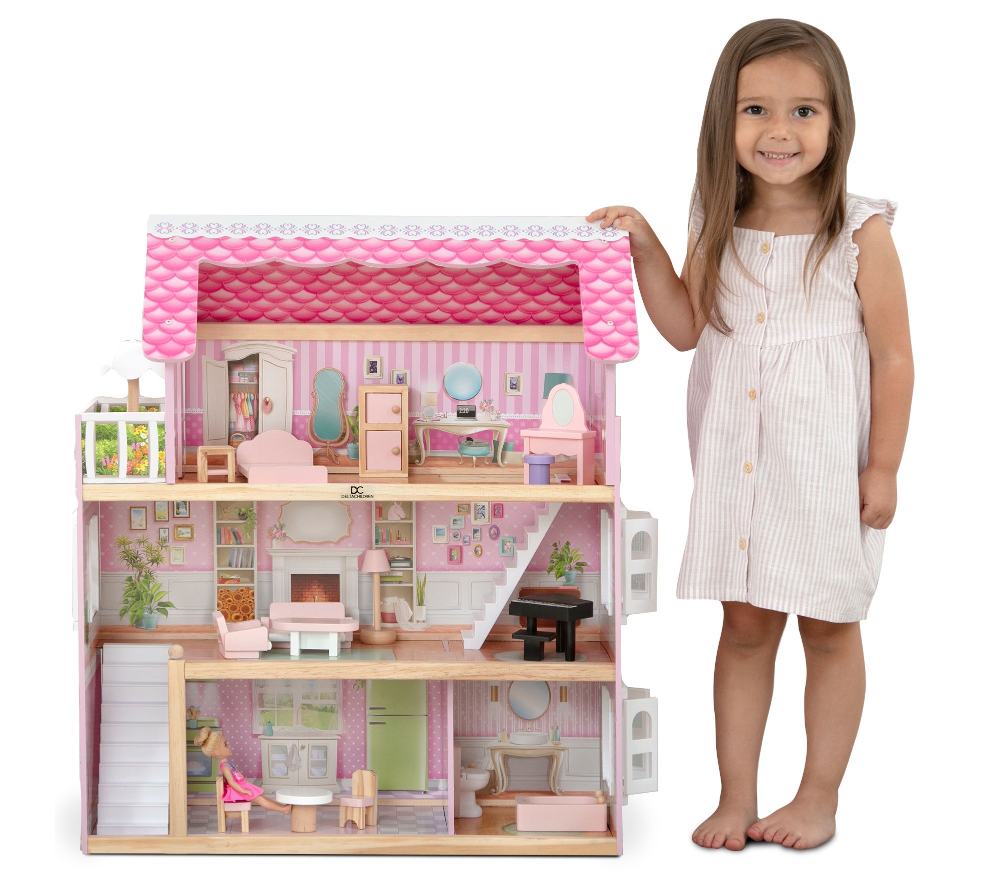 Delta Children Little Gem Dollhouse w/ 16 Accessories