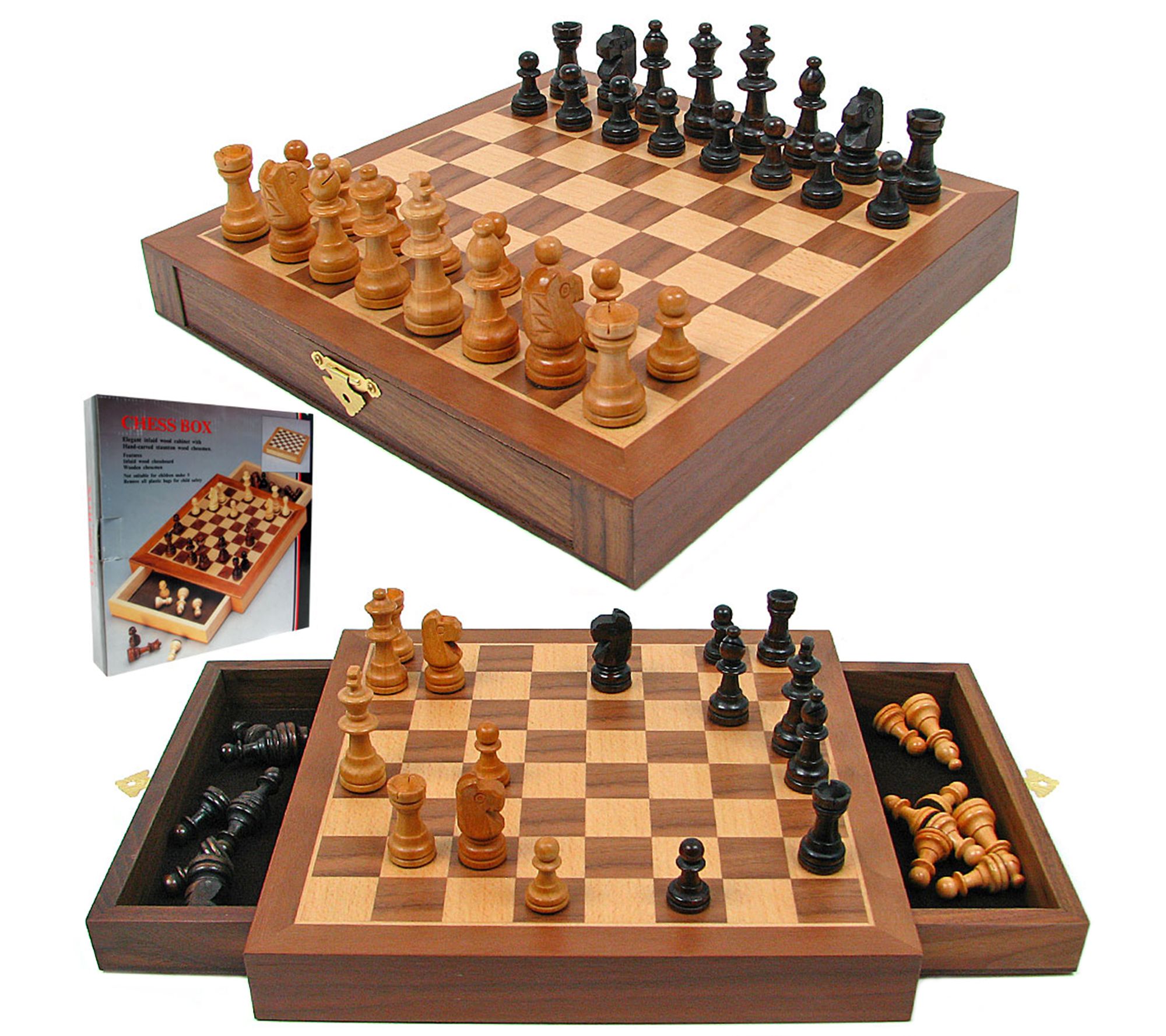 Customer Reviews: Toy Time Classic Strategy Chess Board Game Set Inlaid  Wood Magnetic Chess Board with Storage Drawer Tan, Black M350107 - Best Buy