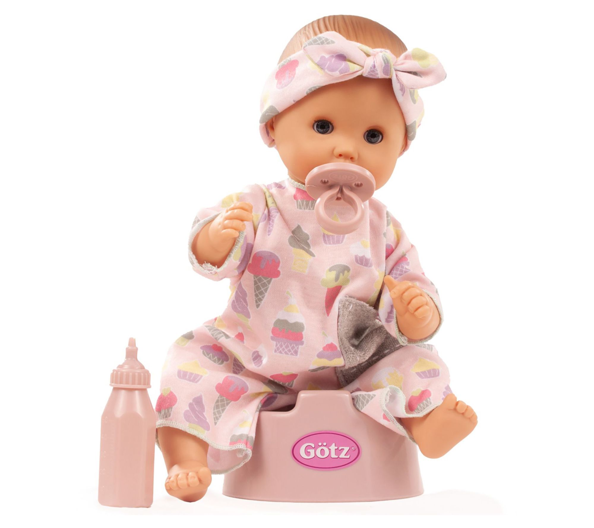 Gotz Sleepy Aquini Popsicle 13" Drink & Wet Doll with Potty