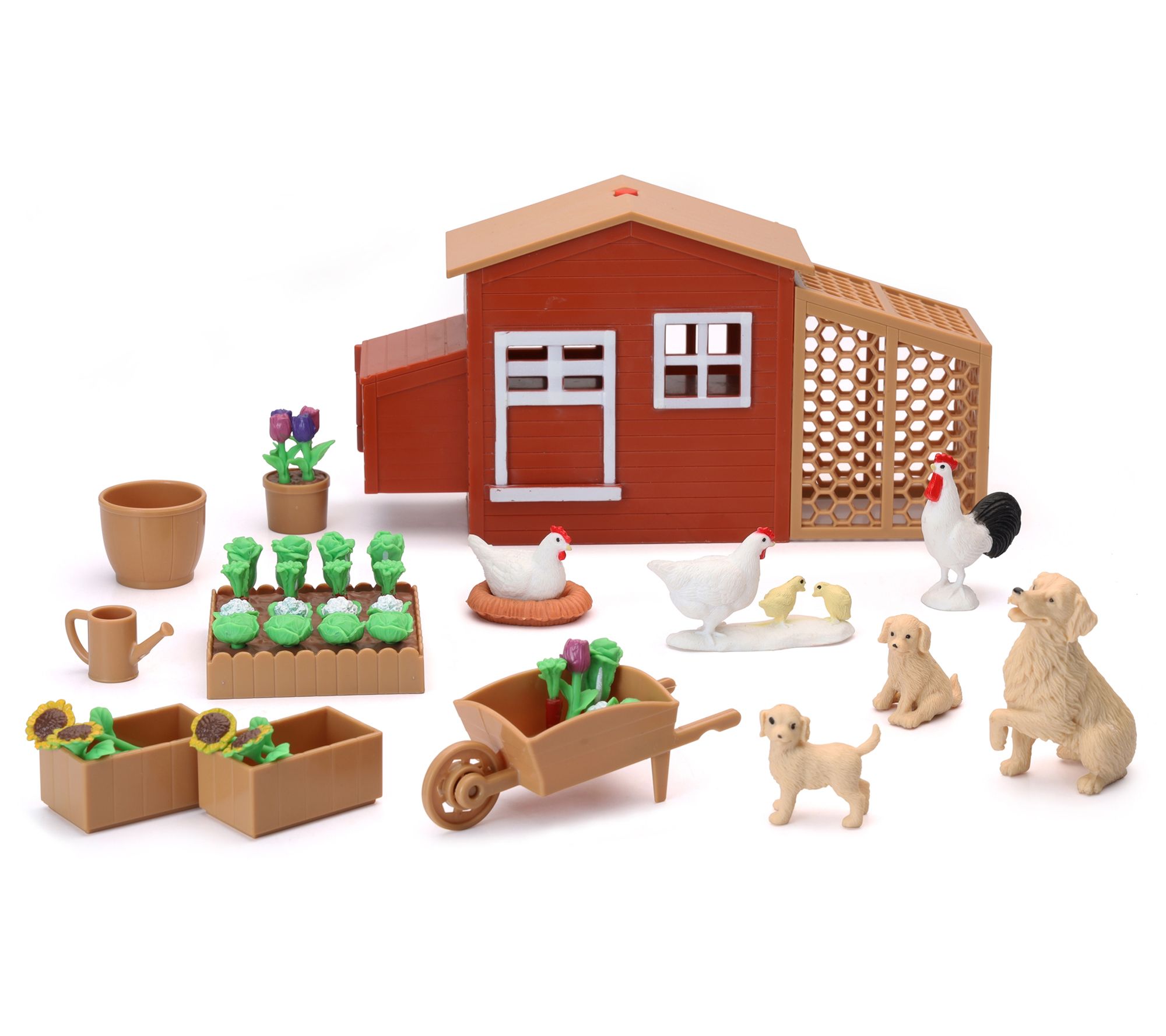 New Ray Country Life Chicken Coop & Gardening P lay Set