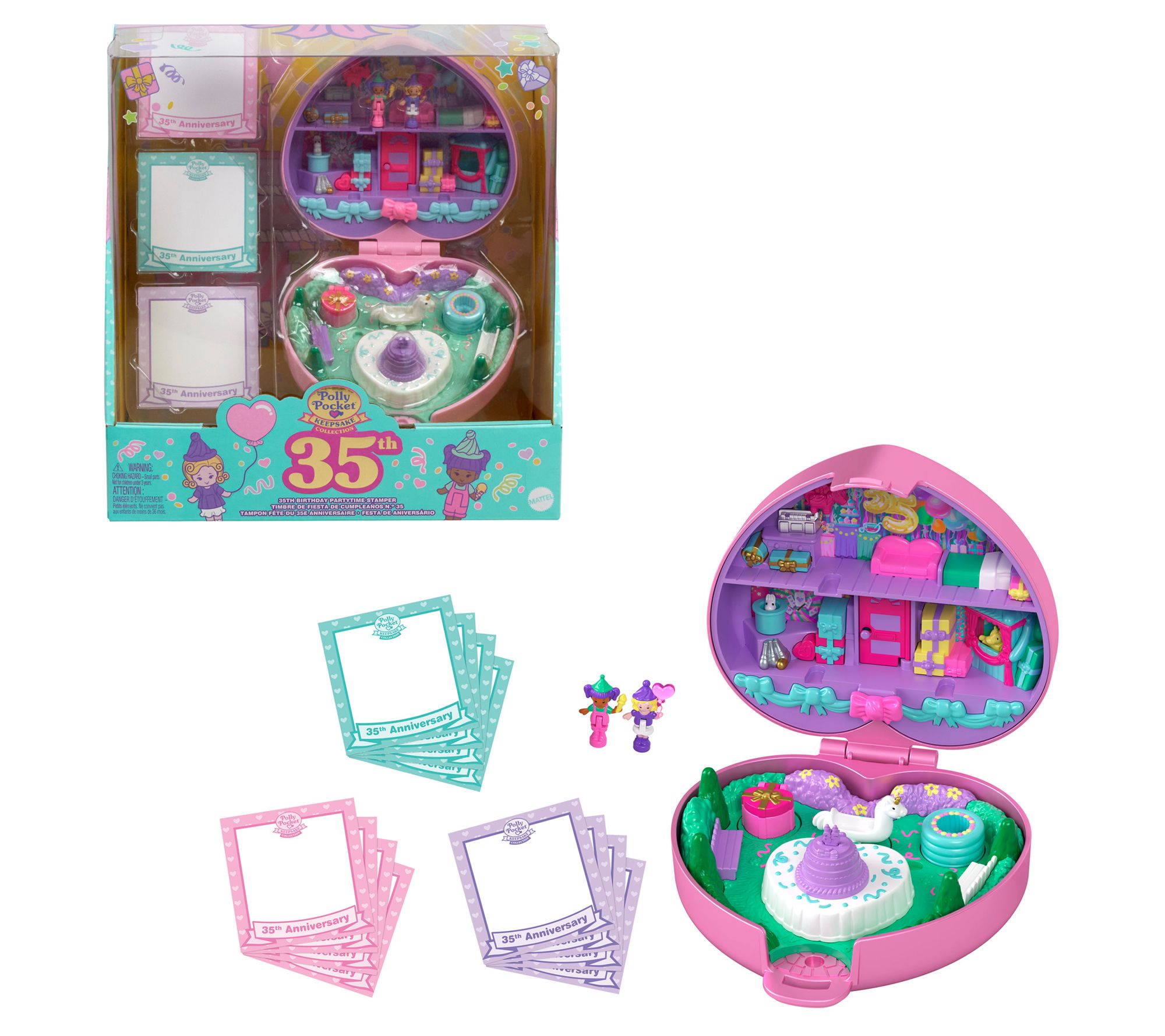 Vintage Polly Pocket Tiny trinkets Pyjama Party store 1990 5 pc set girls mom baby