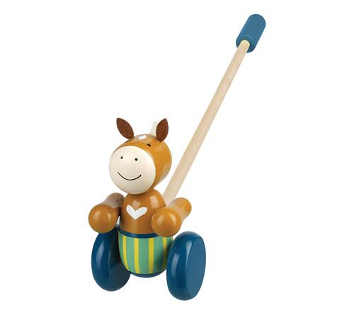 Orange Tree Toys Push Along Wooden Toy with Handle