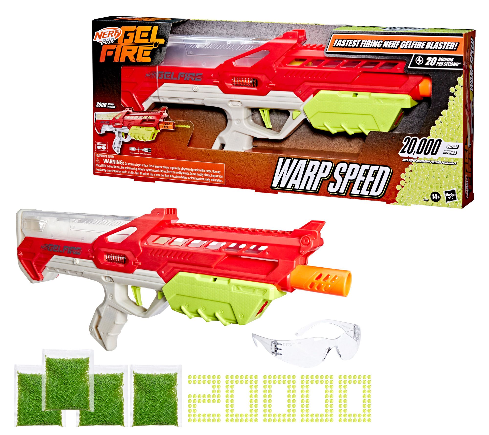 Nerf Pro Gelfire Warp Speed Motorized Blaster &20,000 Rounds