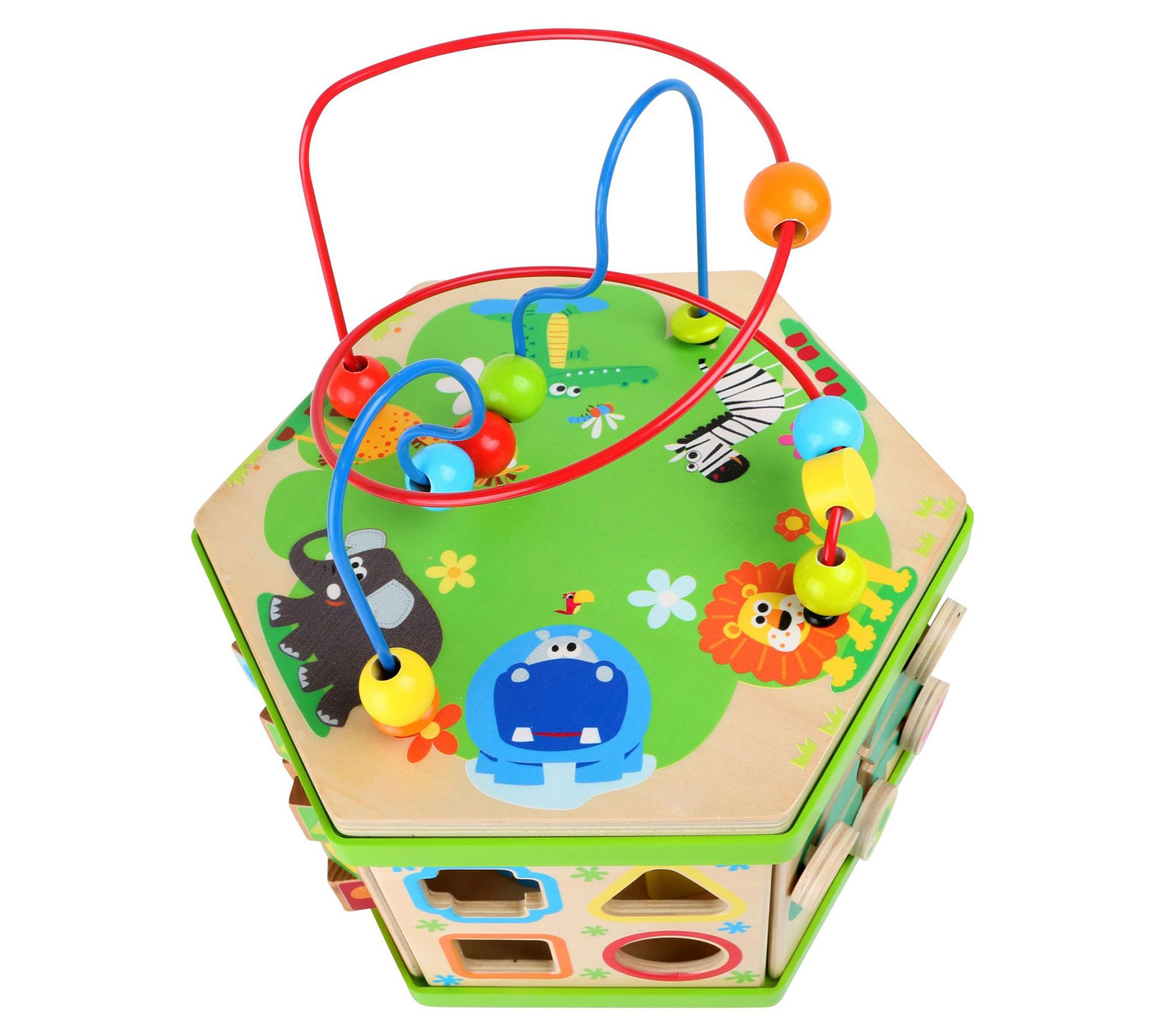 Small Foot Wooden Toys 7Sided Safari Theme Activity Cube