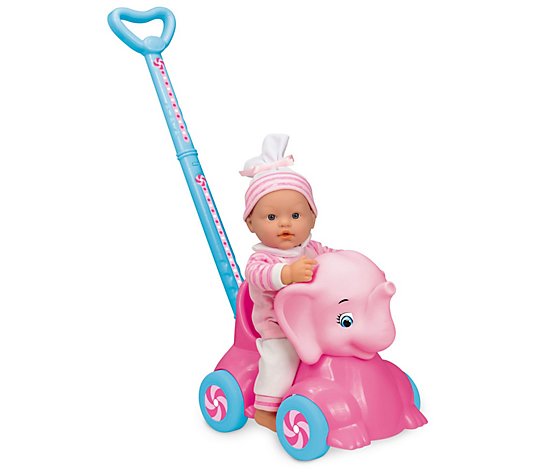 Loko Toys Sweet Baby Doll With Elephant Baby Walker Playset