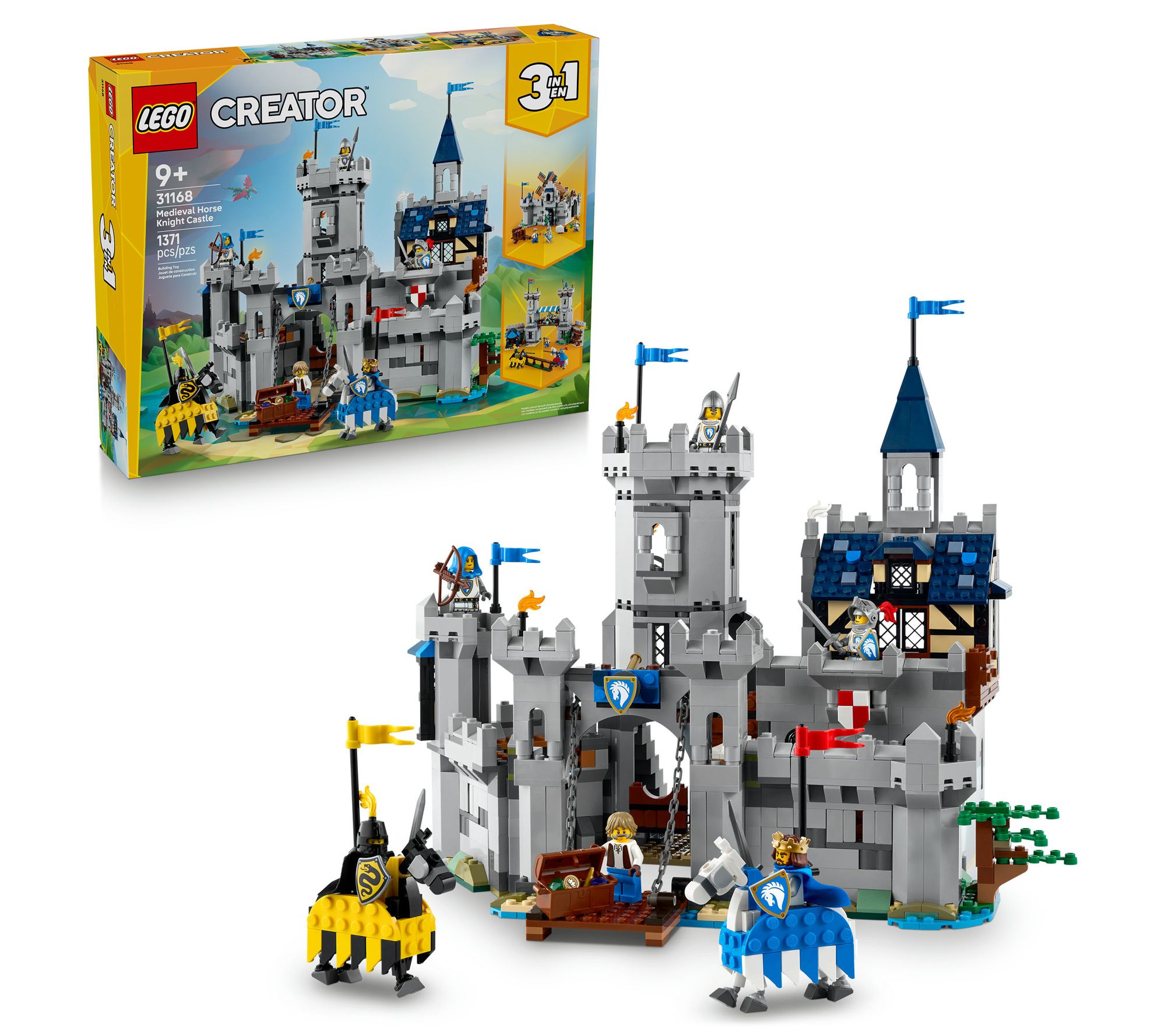 LEGO Creator 3in1 Medieval Horse Knight Castle Playset Buildin