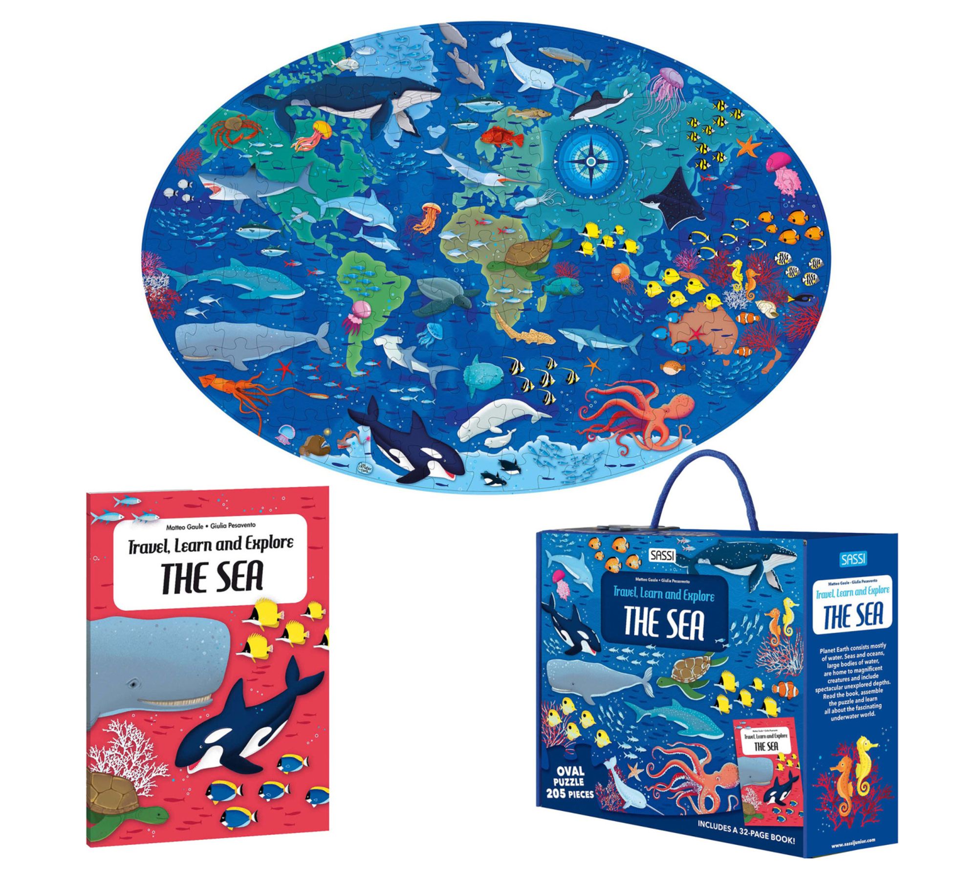 Sassi: Travel, Learn & Explore - The Sea, 205pcPuzzle/Book