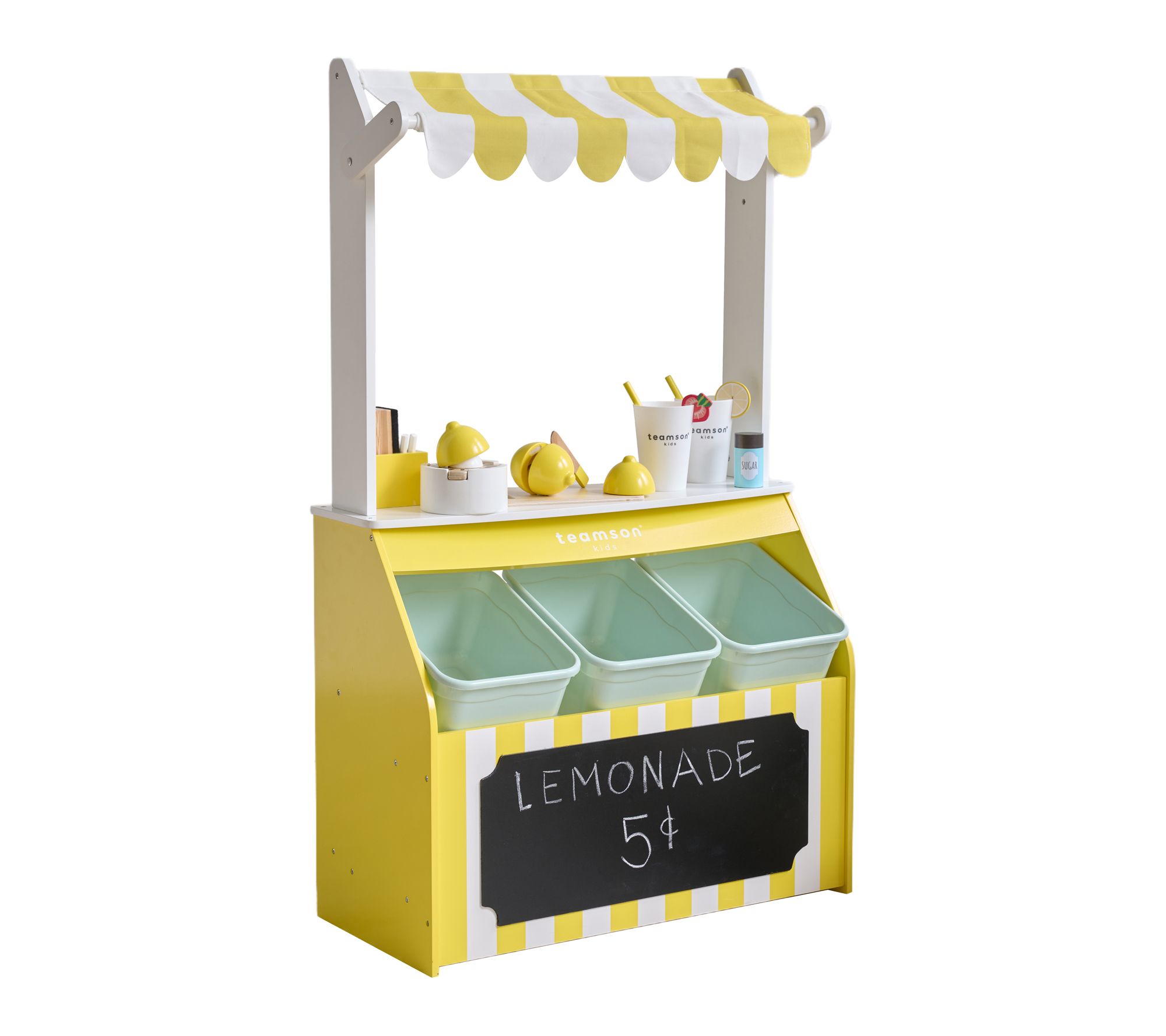 Teamson Kids Sunny Citrus Lemonade Stand Playset w/Accessories